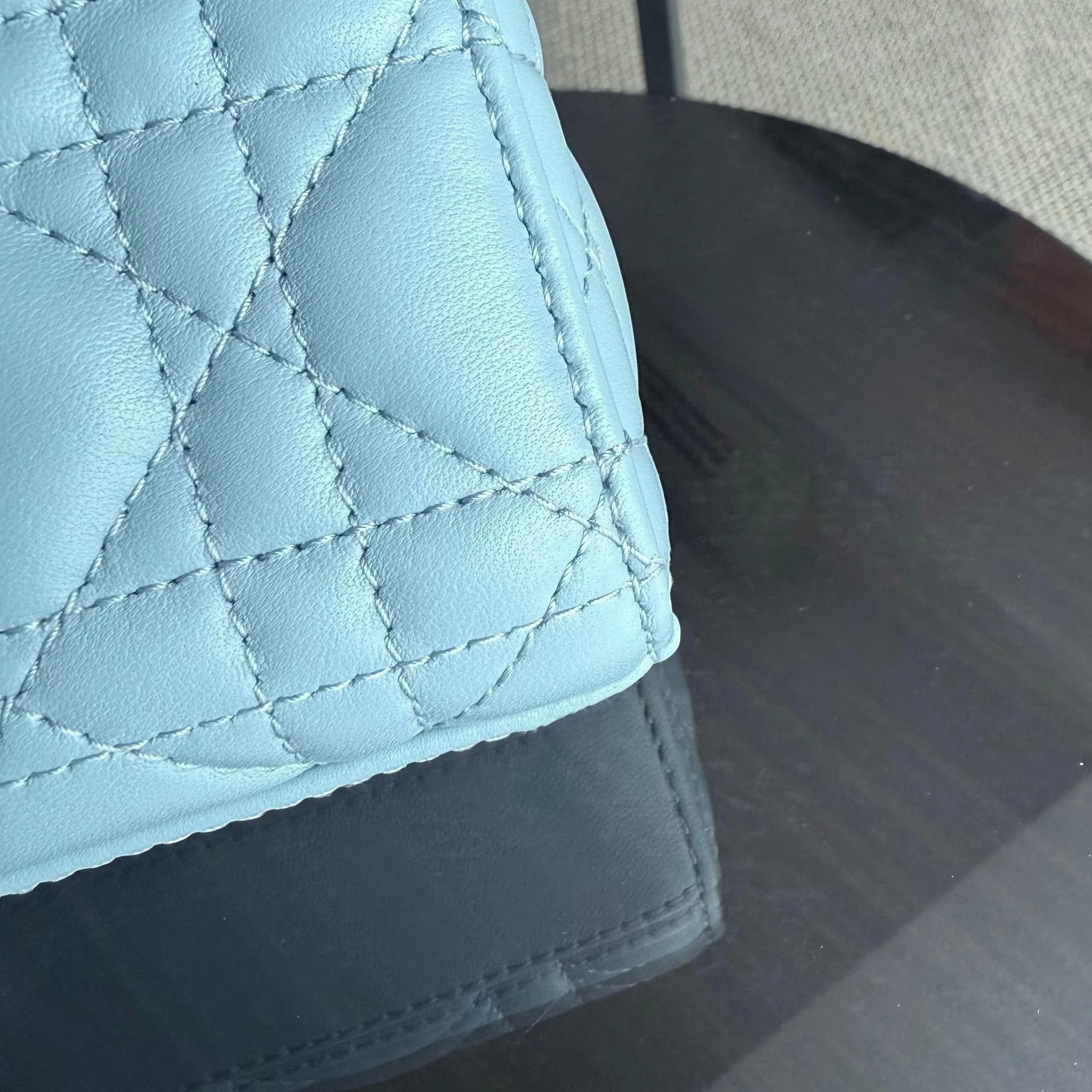 Dior D-Joy Medium - Cannage Lambskin Light Blue Baby Blue Gold Hardware