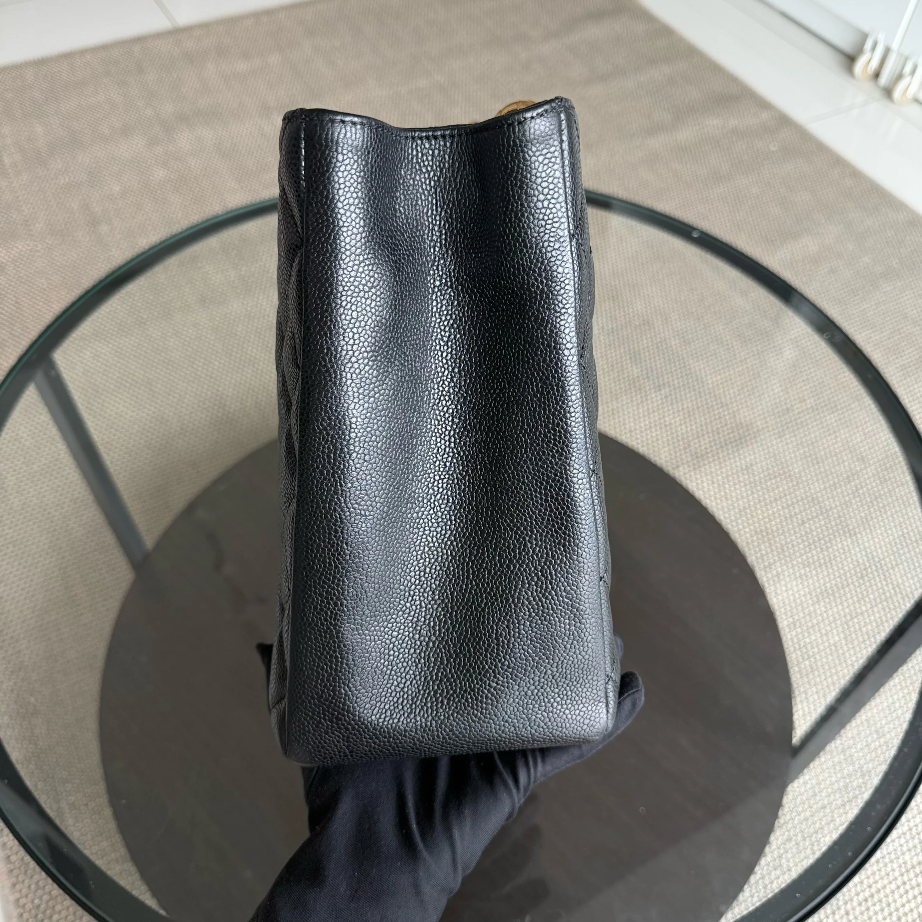 Chanel GST Grand Shopping Tote - Caviar Quilted Black Gold Hardware Series 12