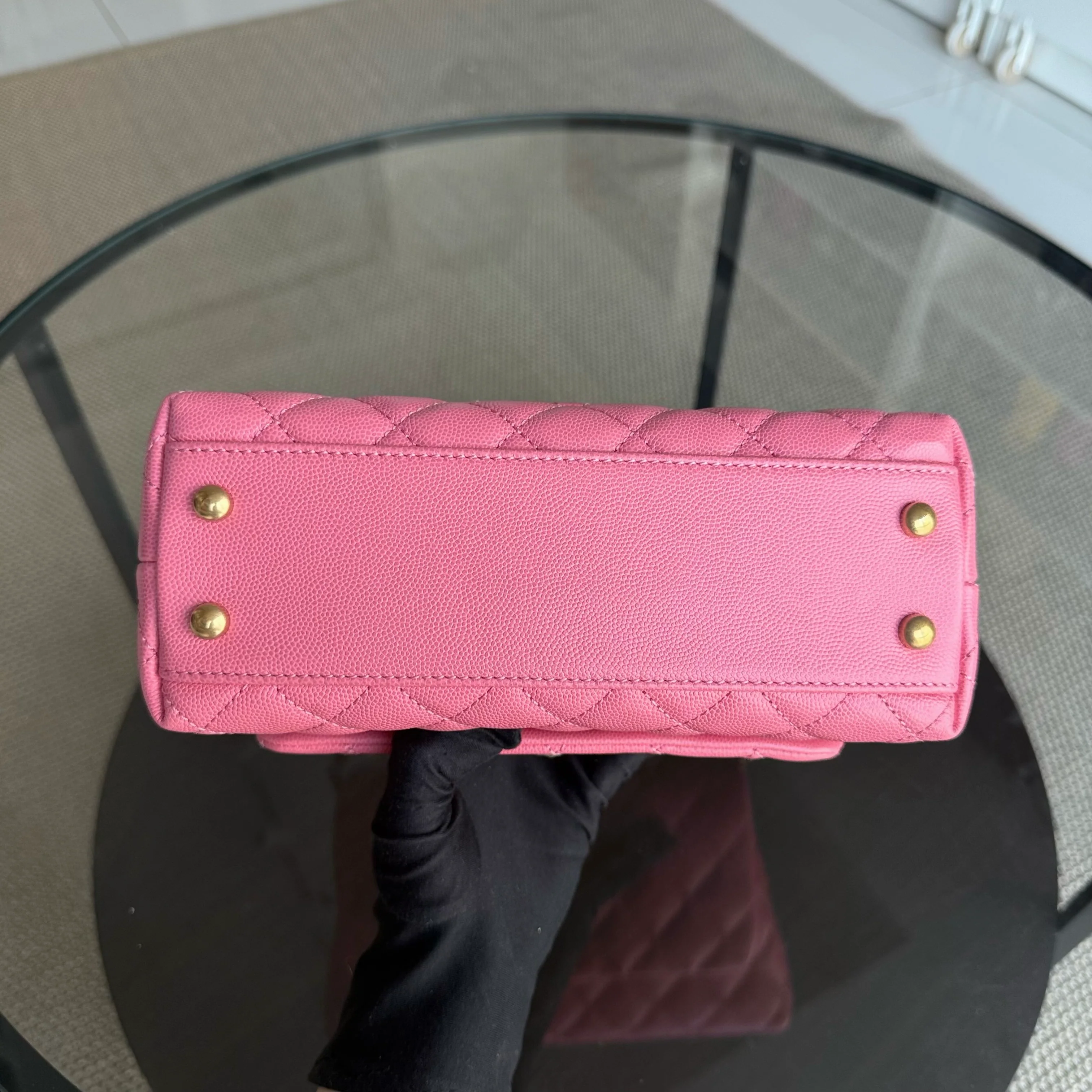 Chanel Coco Handle Small - Caviar Quilted Pink Gold Hardware Series 27
