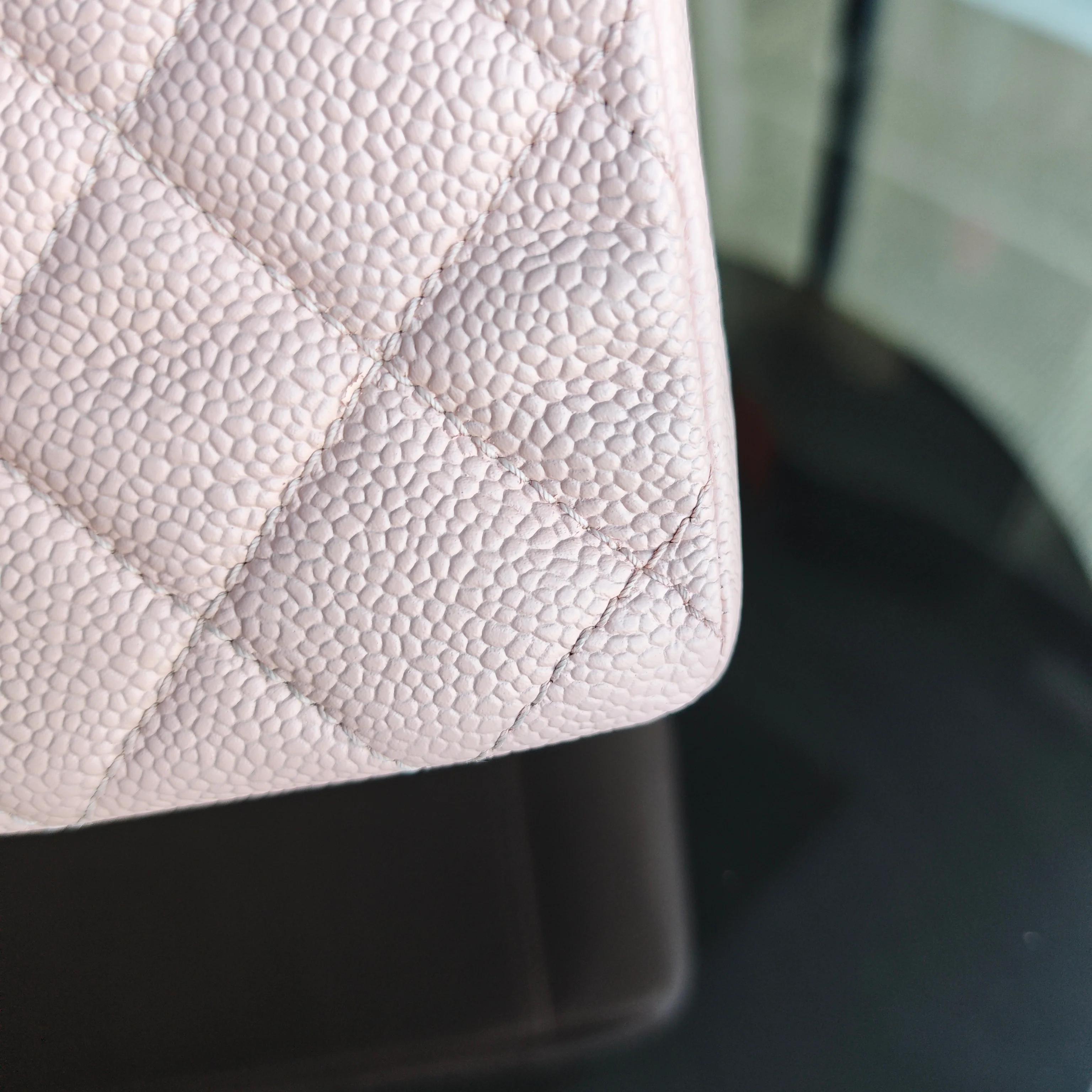 Chanel GST Grand Shopping Tote - Caviar Quilted Grained Calfskin Sakura Pink Silver Hardware Series 17