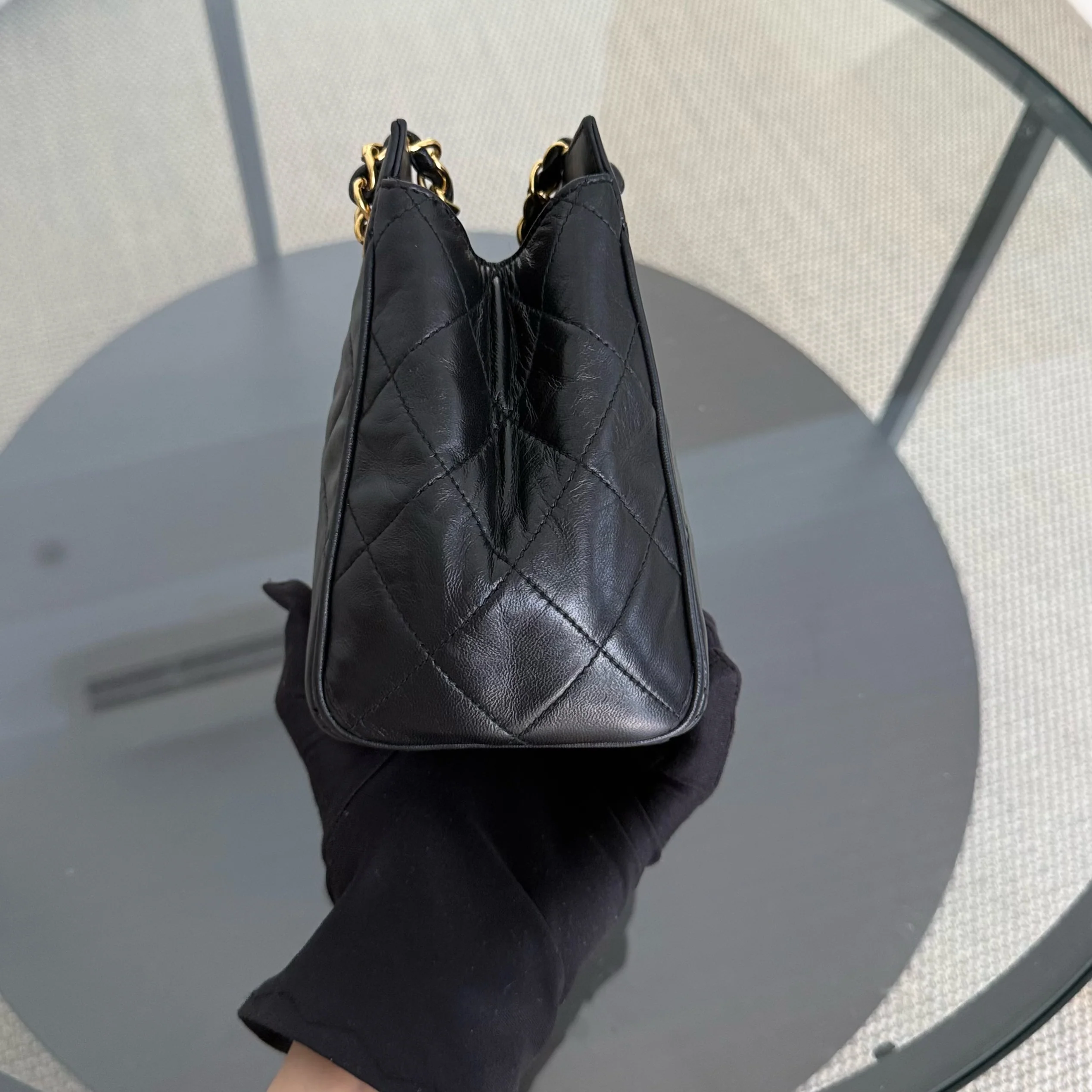 Chanel Clutch With Chain - Lambskin Quilted Black 24K Gold Hardware Series 3