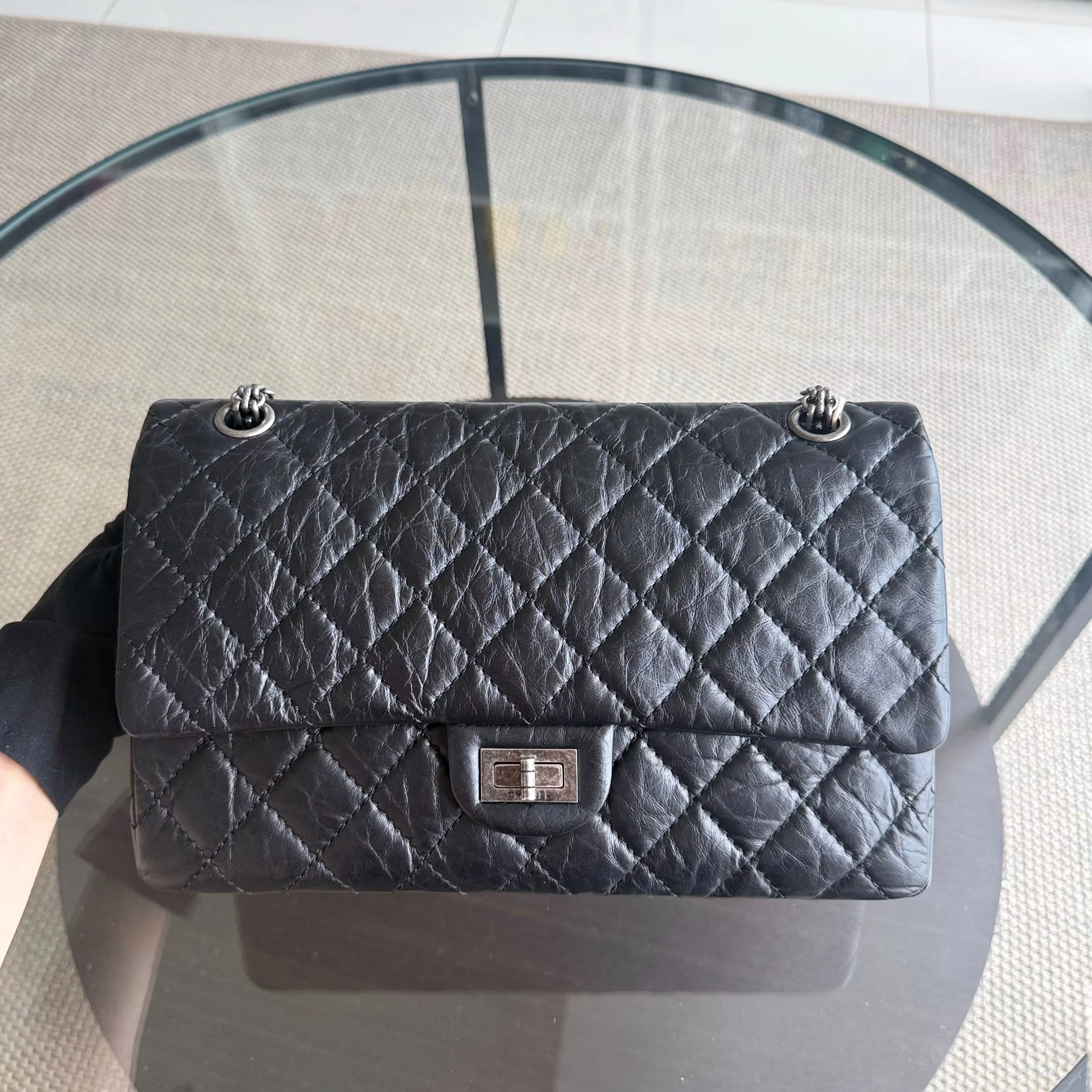 Chanel 2.55 Reissue 226 - Quilted Aged Calfskin Black Ruthenium Silver Hardware