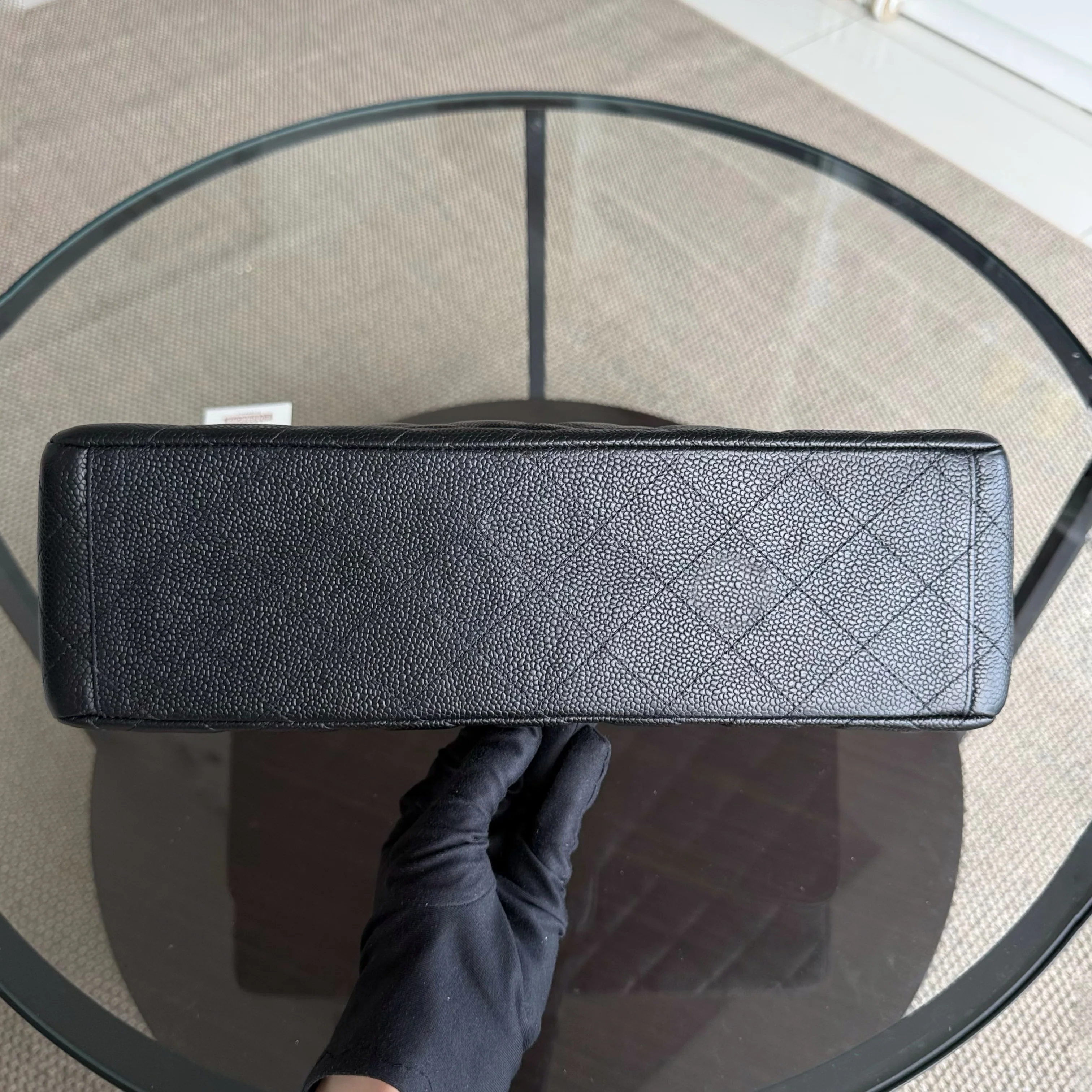 Chanel Classic Flap Maxi - Caviar 33CM Single Flap Black Gold Hardware Series 13