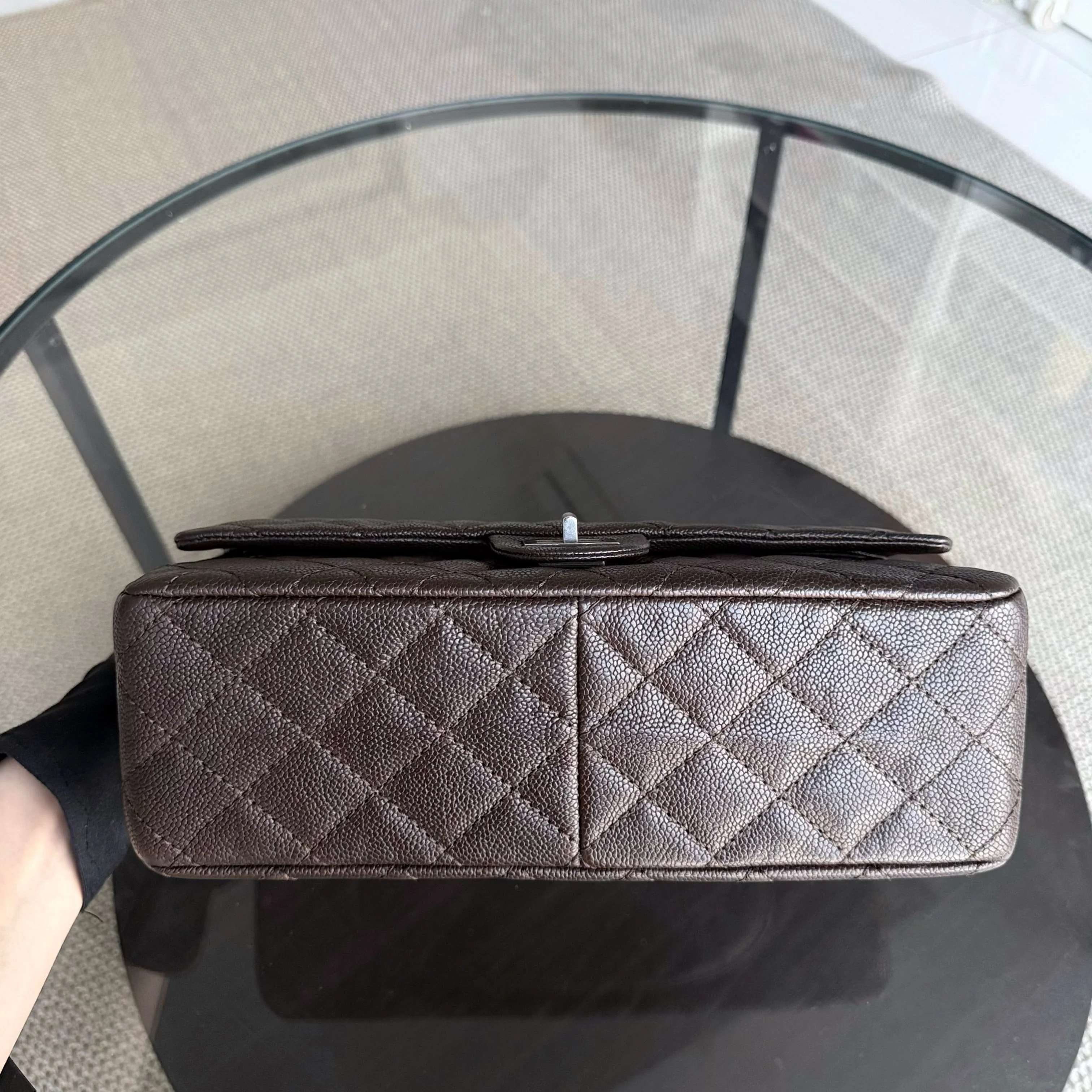 Chanel 2.55 Reissue 226 - 28CM Quilted Caviar Dark Brown Silver Hardware Series 14