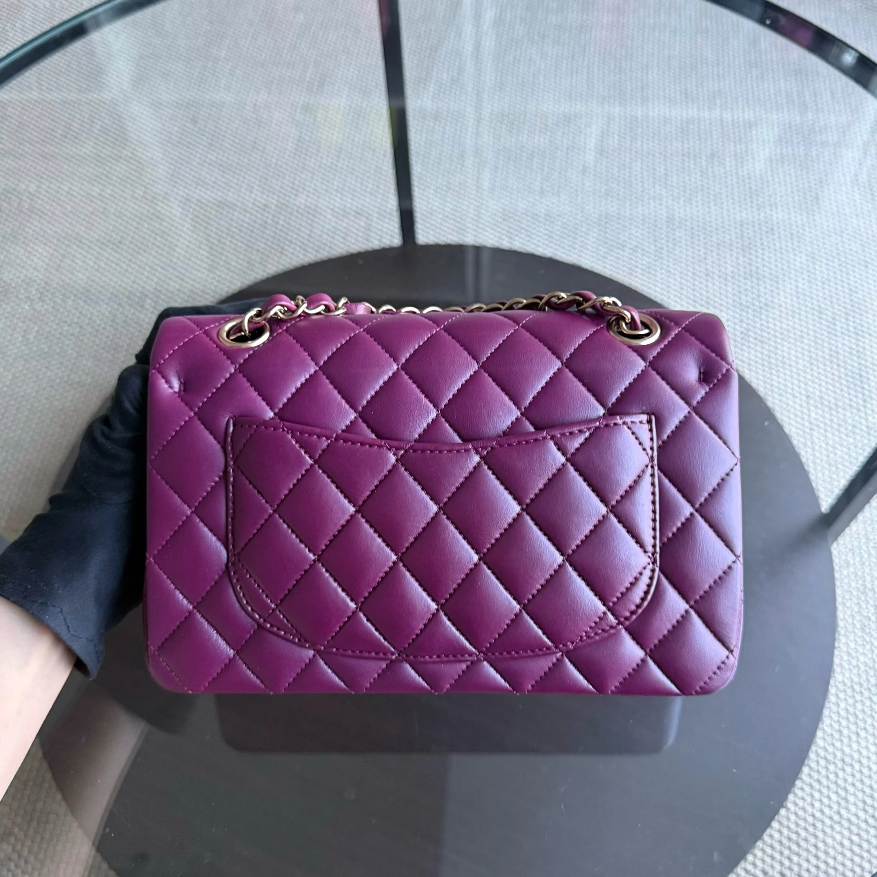 Chanel Classic Flap Small - Lambskin 23CM Quilted Purple Gold Hardware Microchip