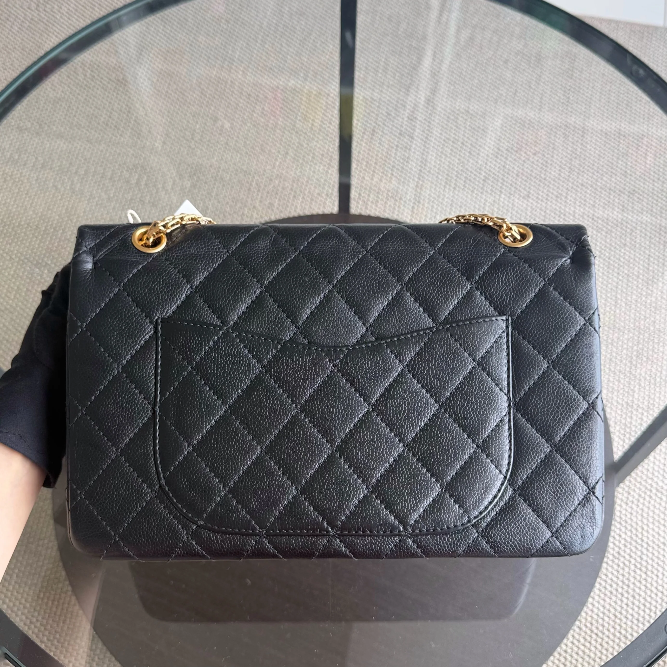 Chanel 2.55 Reissue 227 - Caviar Quilted Black Aged Gold Hardware Series 18