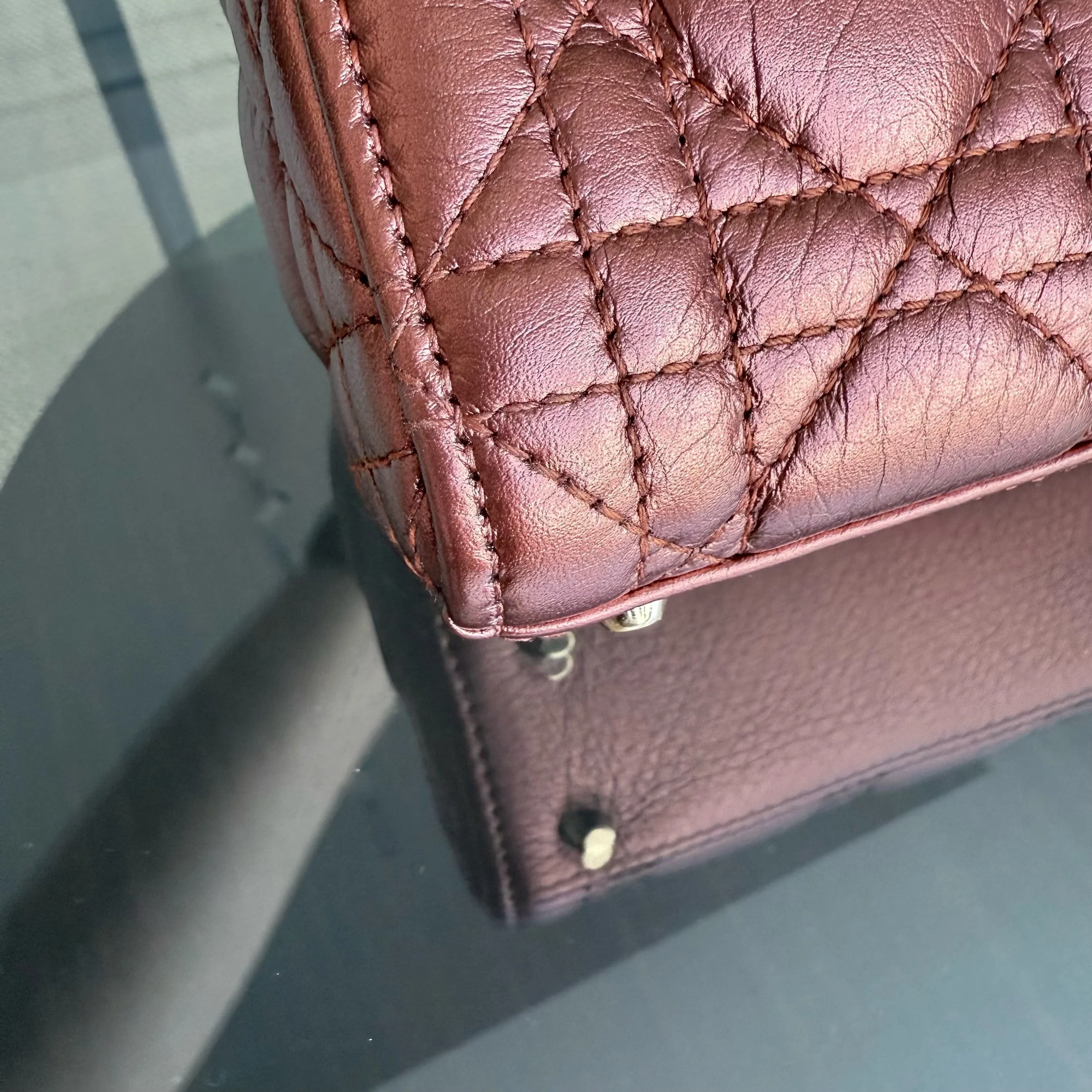 Dior Lady Mini - Cannage Calfskin Brown Gold Hardware Adjustable Strap