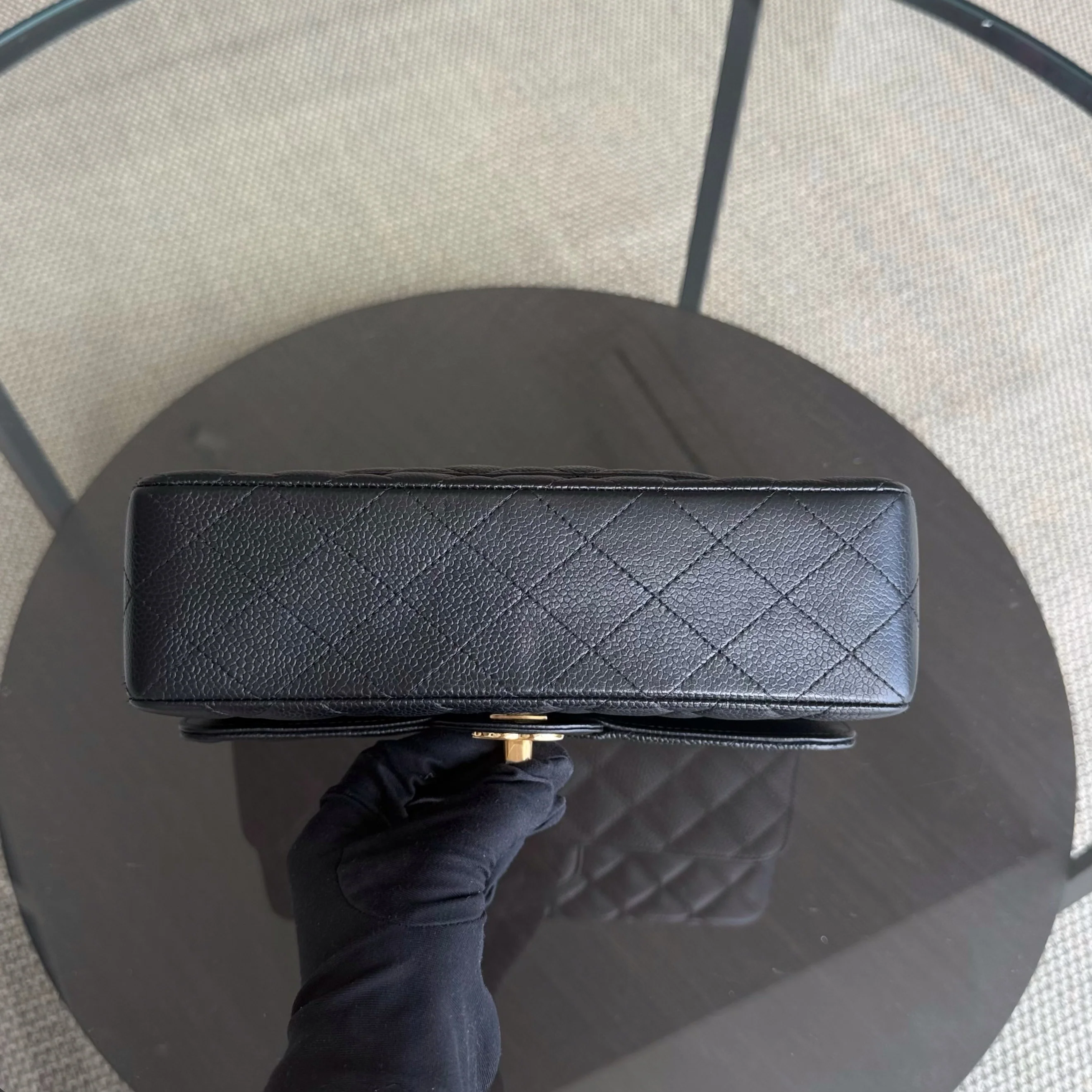 Chanel Classic Flap Small - Caviar 23CM Quilted Black Gold Hardware Series 25