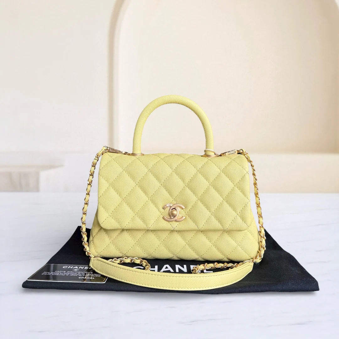Chanel Coco Handle Small - Caviar Quilted Yellow Gold Hardware Series 24