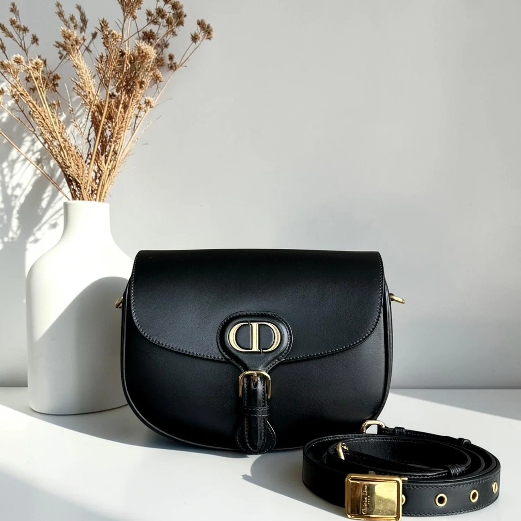 Dior Bobby Medium - Smooth Calfskin Black Gold Hardware