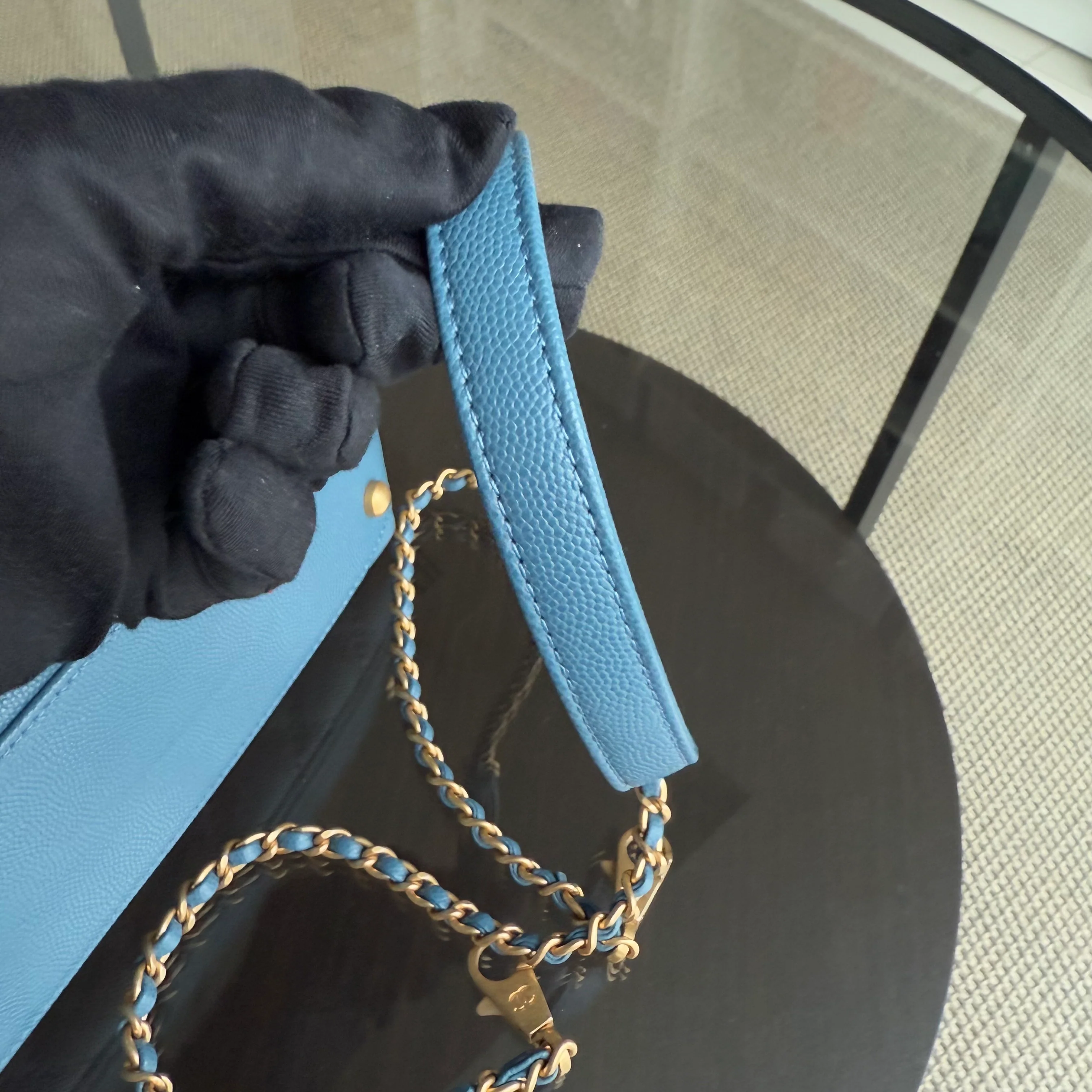 Deposit of Chanel Coco Handle Small - Caviar Quilted Blue Gold Hardware Series 25 (half amount of total)