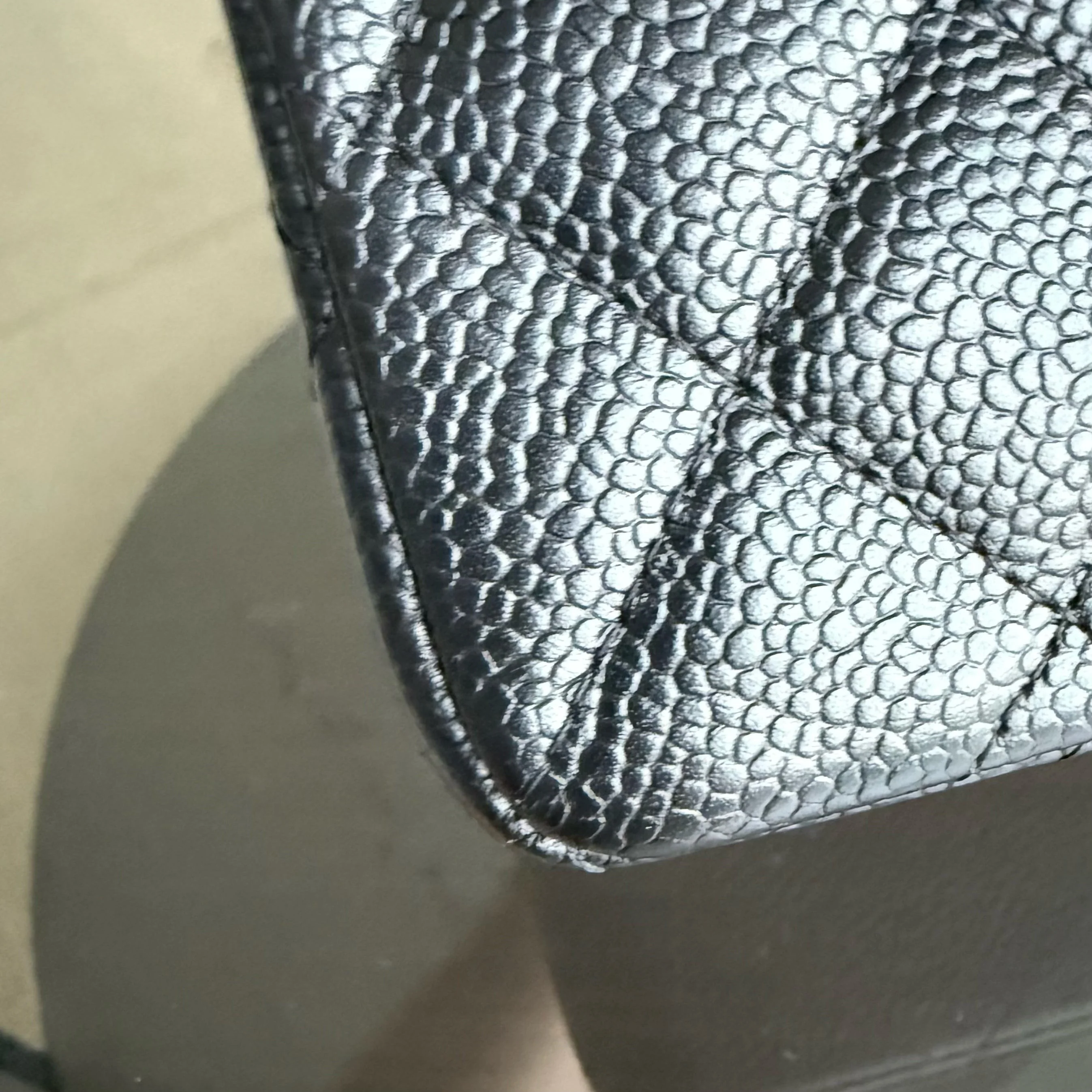 Chanel Classic Flap Small - Caviar 23CM Quilted Grained Calfskin Black Silver Hardware Series 12