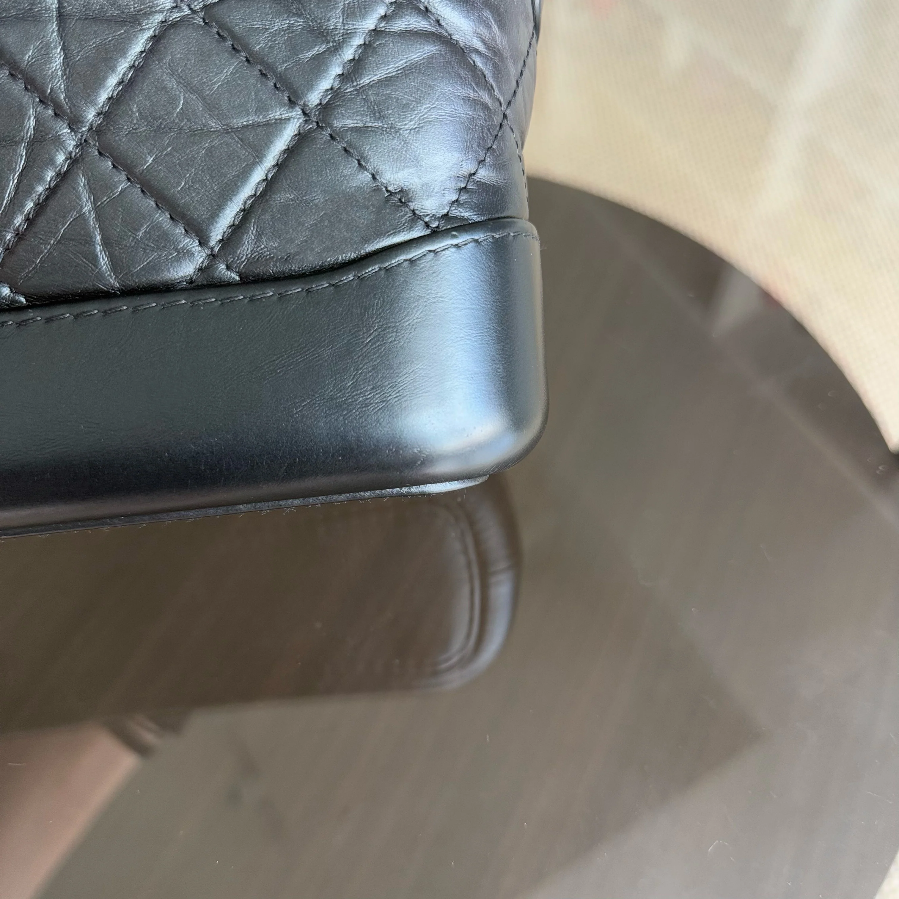 Chanel Gabrielle Small - Quilted Calfskin Black Gold Hardware