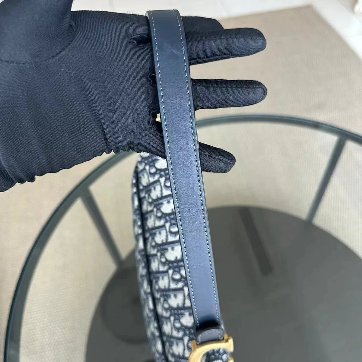 Dior Saddle Medium - Oblique Canvas Gold Hardware