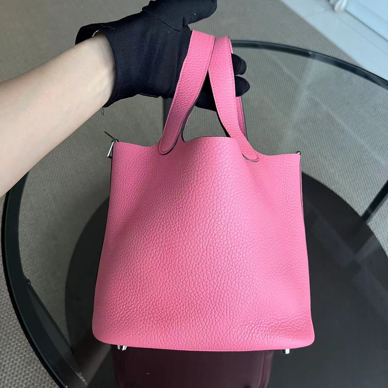 Hermes Picotin 18 - A Stamp Mauve Sylvestre Clemence Pink Silver Hardware