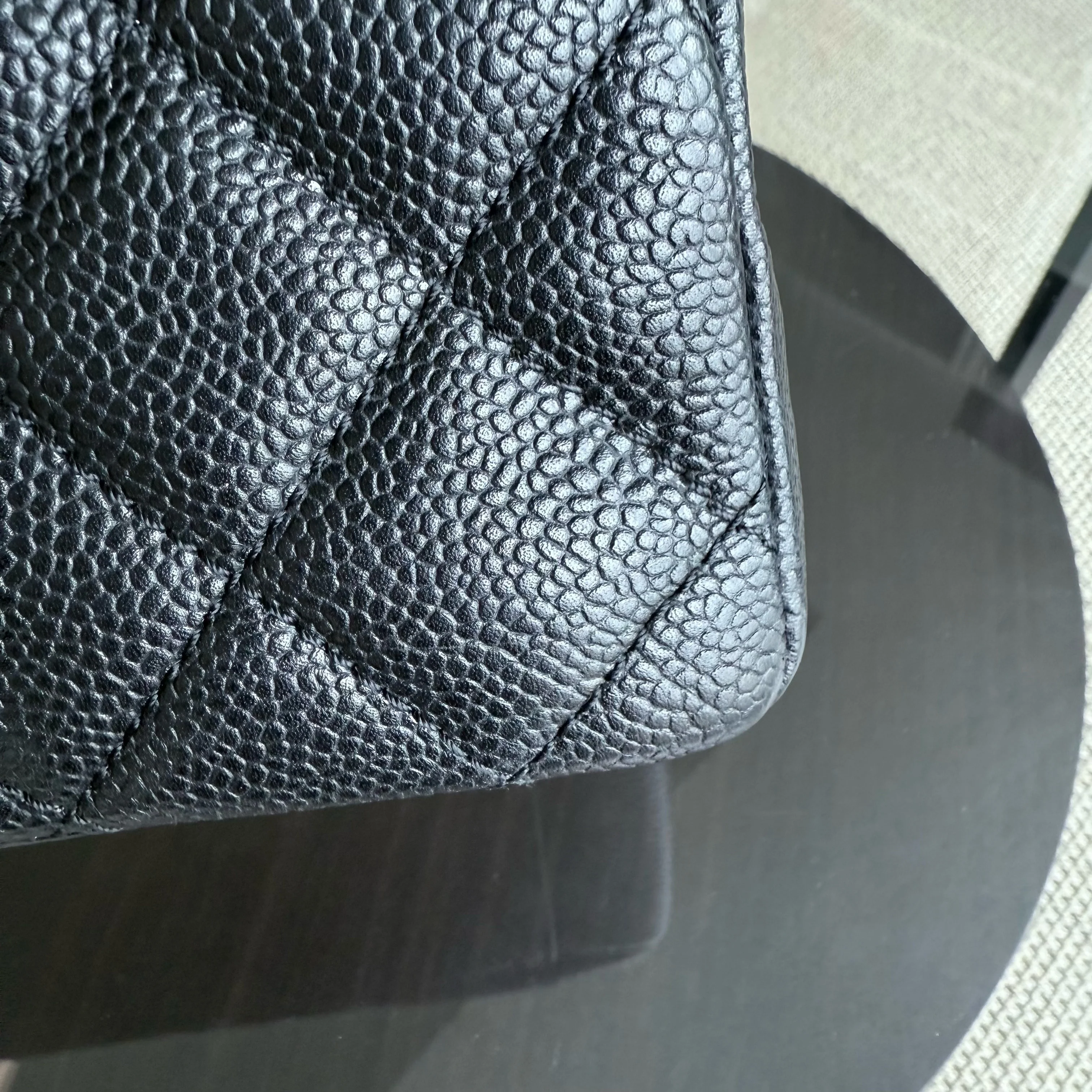 Chanel GST Grand Shopping Tote - Caviar Quilted Black Silver Hardware Series 12