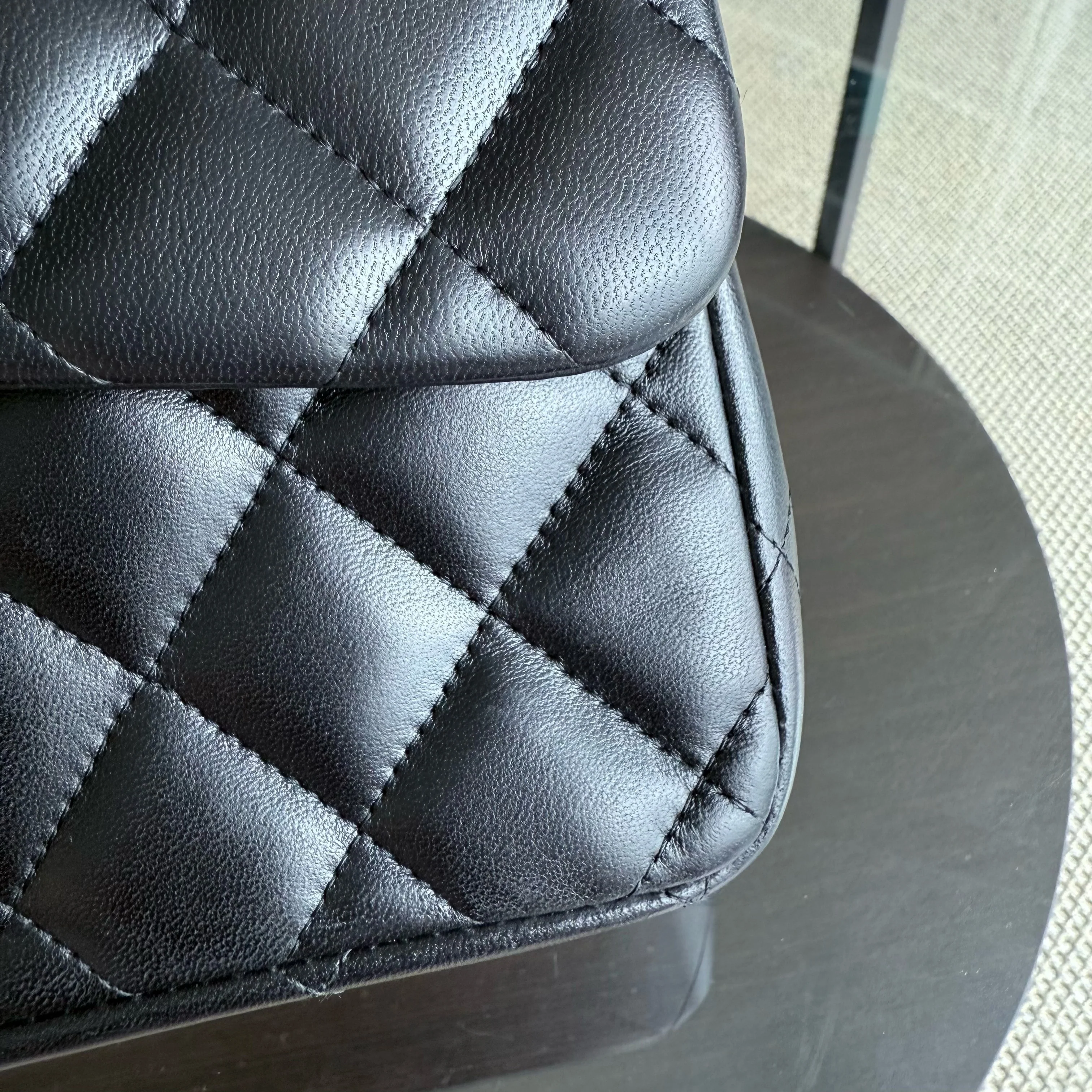 Chanel Classic Flap Jumbo - 30CM Quilted Lambskin Double Flap Black Gold Hardware