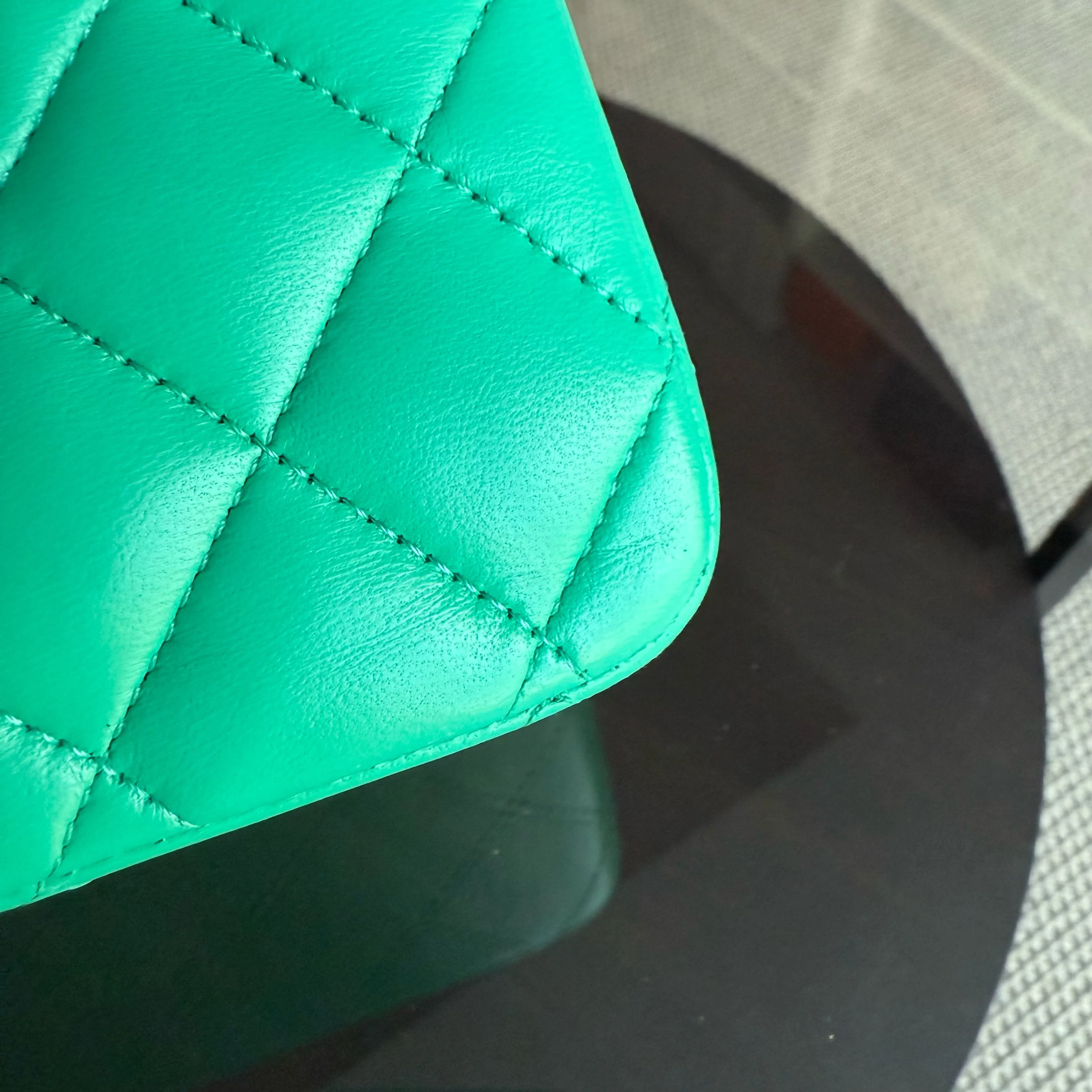 Chanel Classic Flap Medium - 25CM Quilted Lambskin Light Green Silver Hardware Series 16