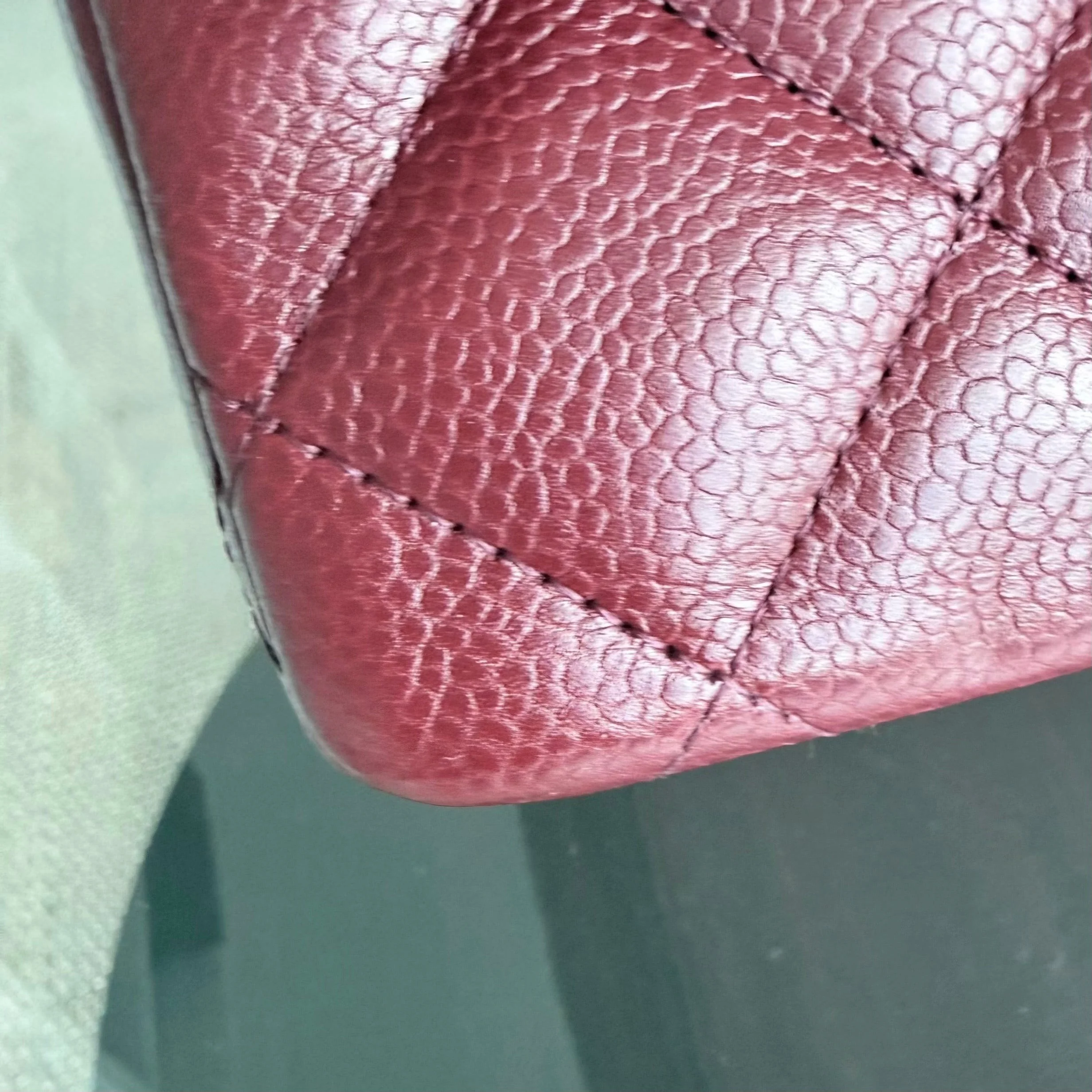 Chanel Classic Flap Maxi - Caviar Double Flap Quilted Burgundy Gold Hardware Series 21