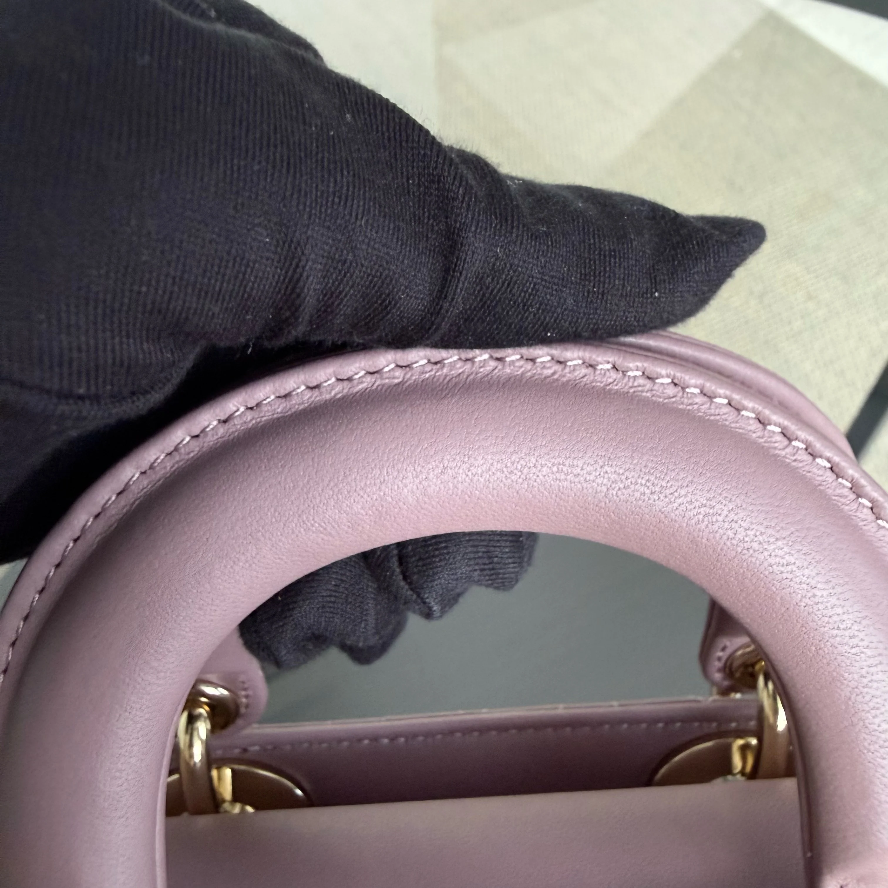 Dior D-Joy Small Lady - Cannage Lambskin Pink Gold Hardware