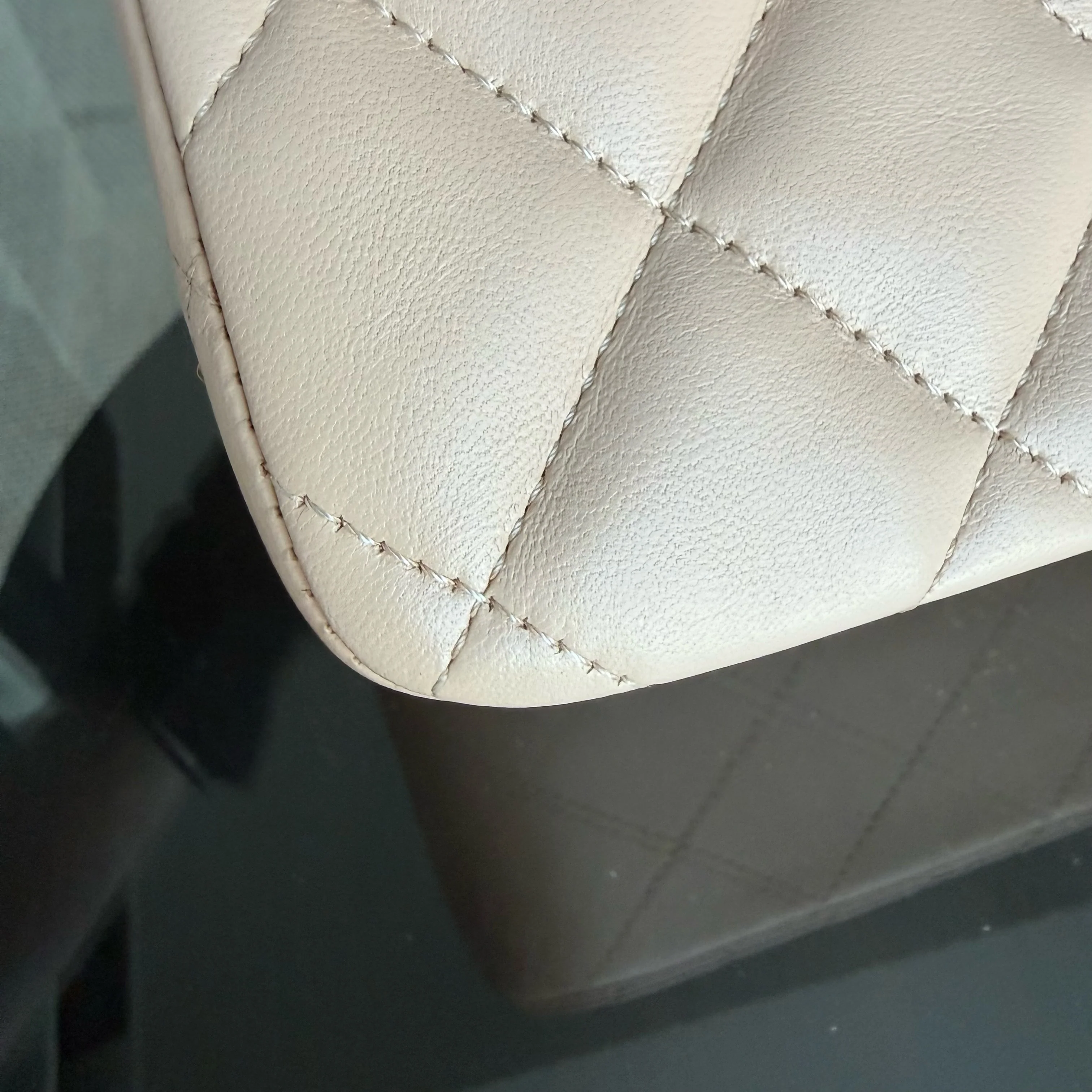 Chanel Classic Flap Jumbo - 30CM Single Flap Quilted Lambskin Beige Gold Hardware Series 13