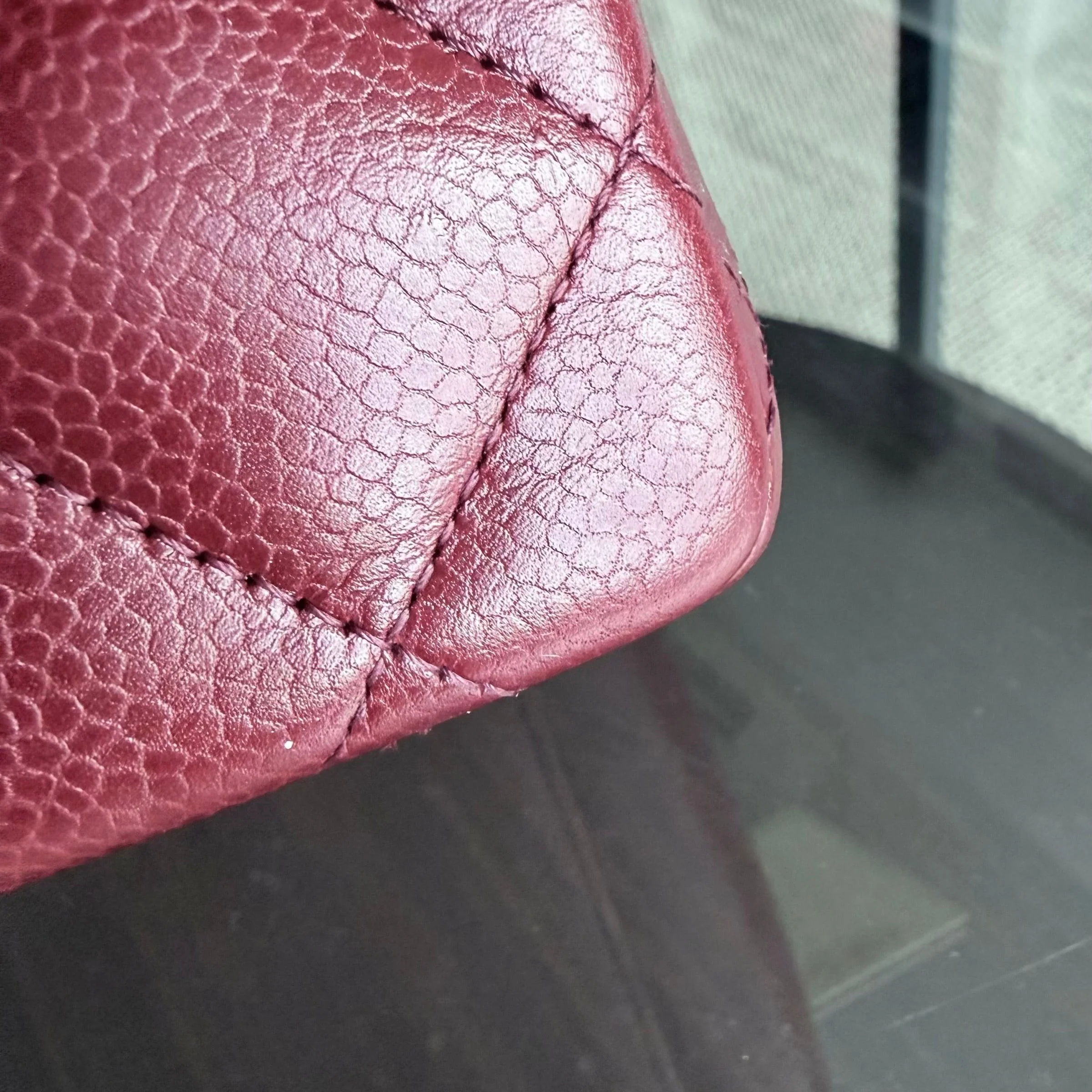 Chanel Classic Flap Maxi - Caviar Double Flap Quilted Burgundy Gold Hardware Series 21