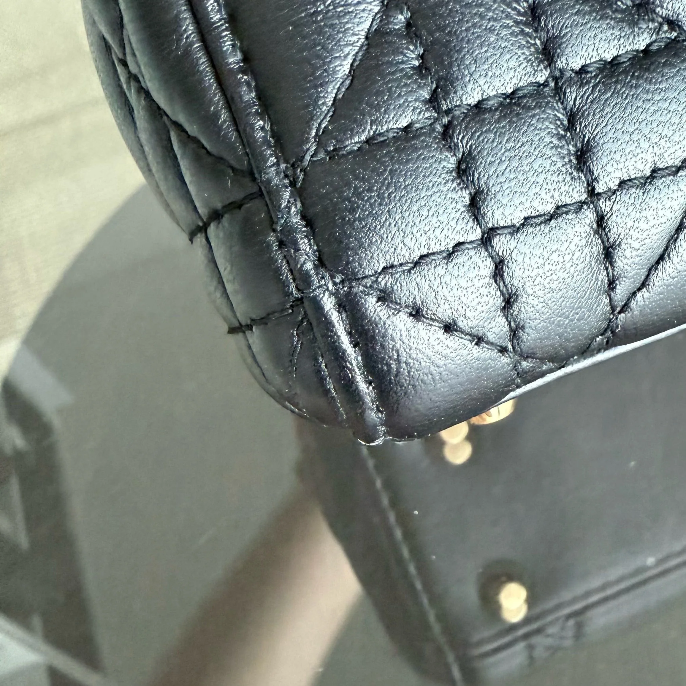 Dior Lady Mini - Cannage Lambskin Black Gold Hardware Adjustable Strap