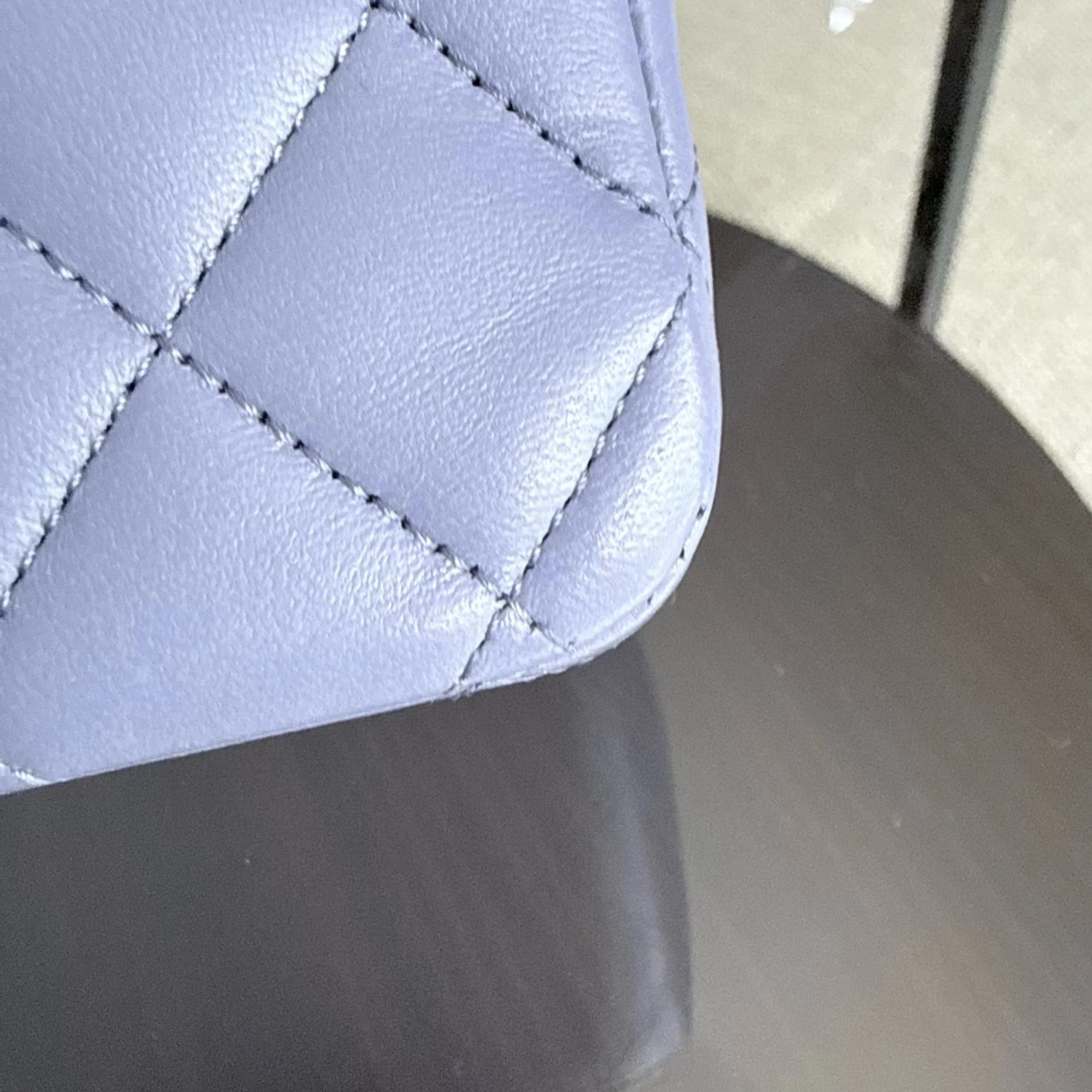 Chanel Classic Flap Medium - 25CM Quilted Lambskin Lavender Silver Hardware Series 15