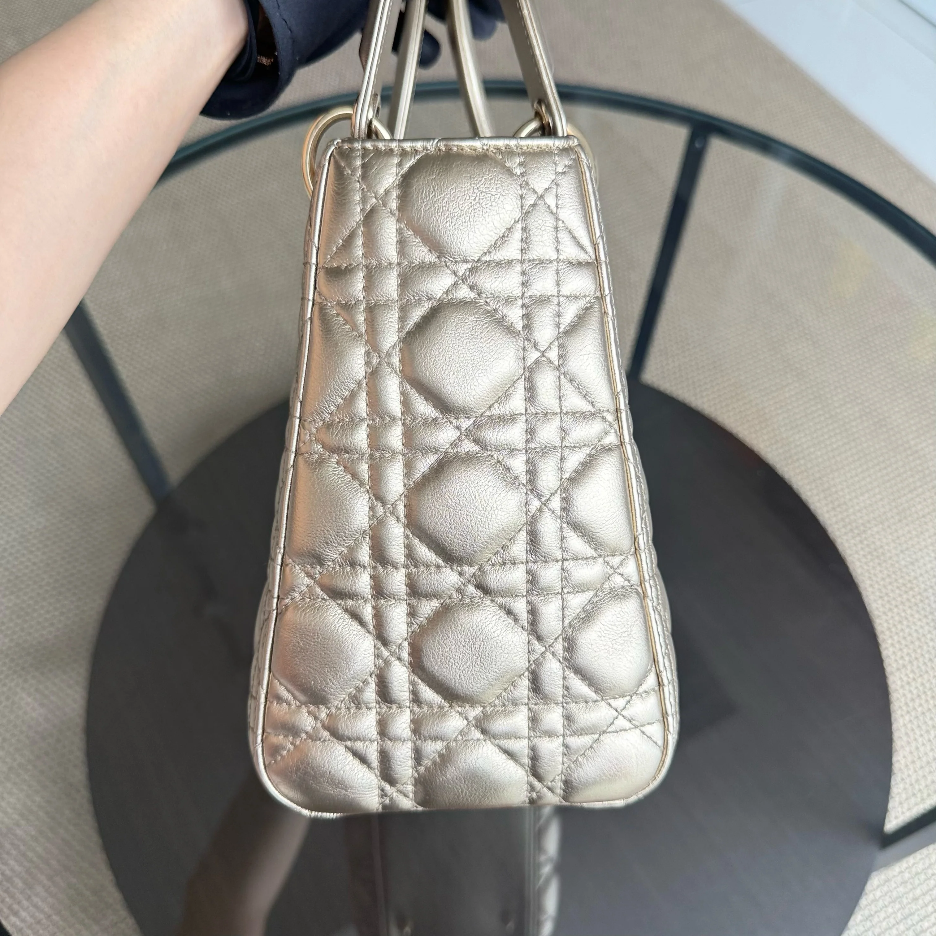 Dior Lady Medium Flap - Cannage Calfskin Gold Hardware NO STRAP