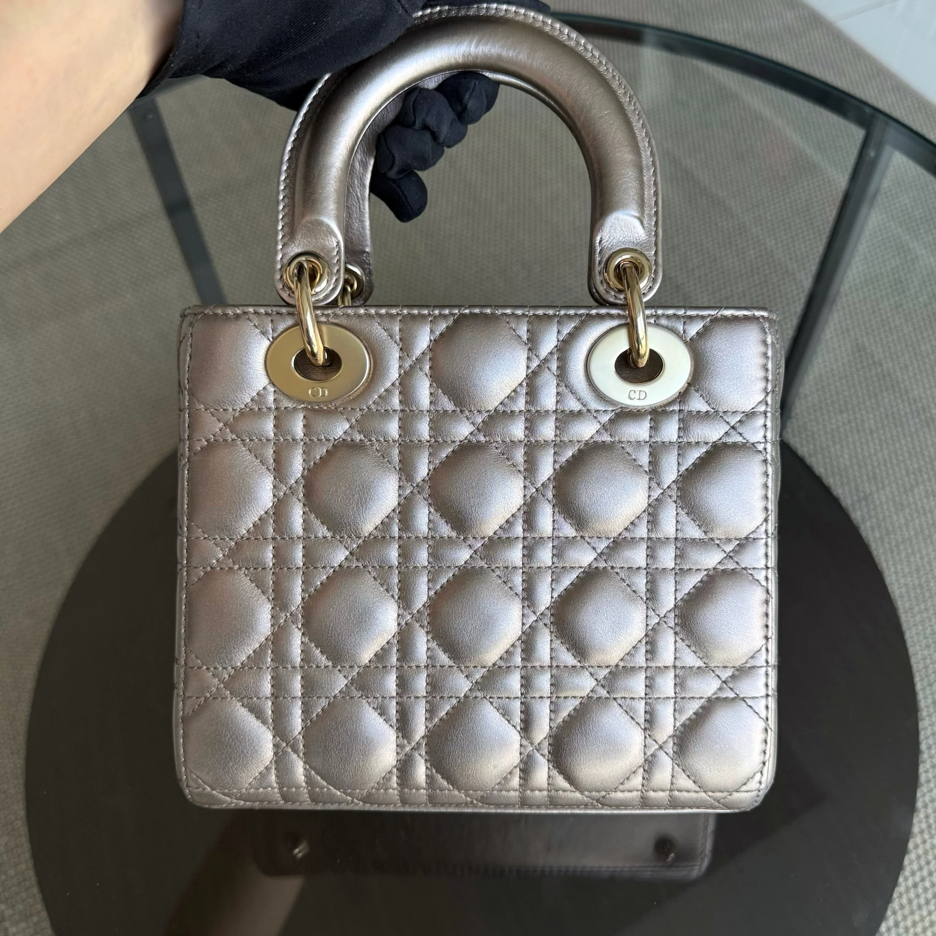 Dior Lady Small Flap ABC - Cannage Calfskin Gold Gold Hardware MyABC