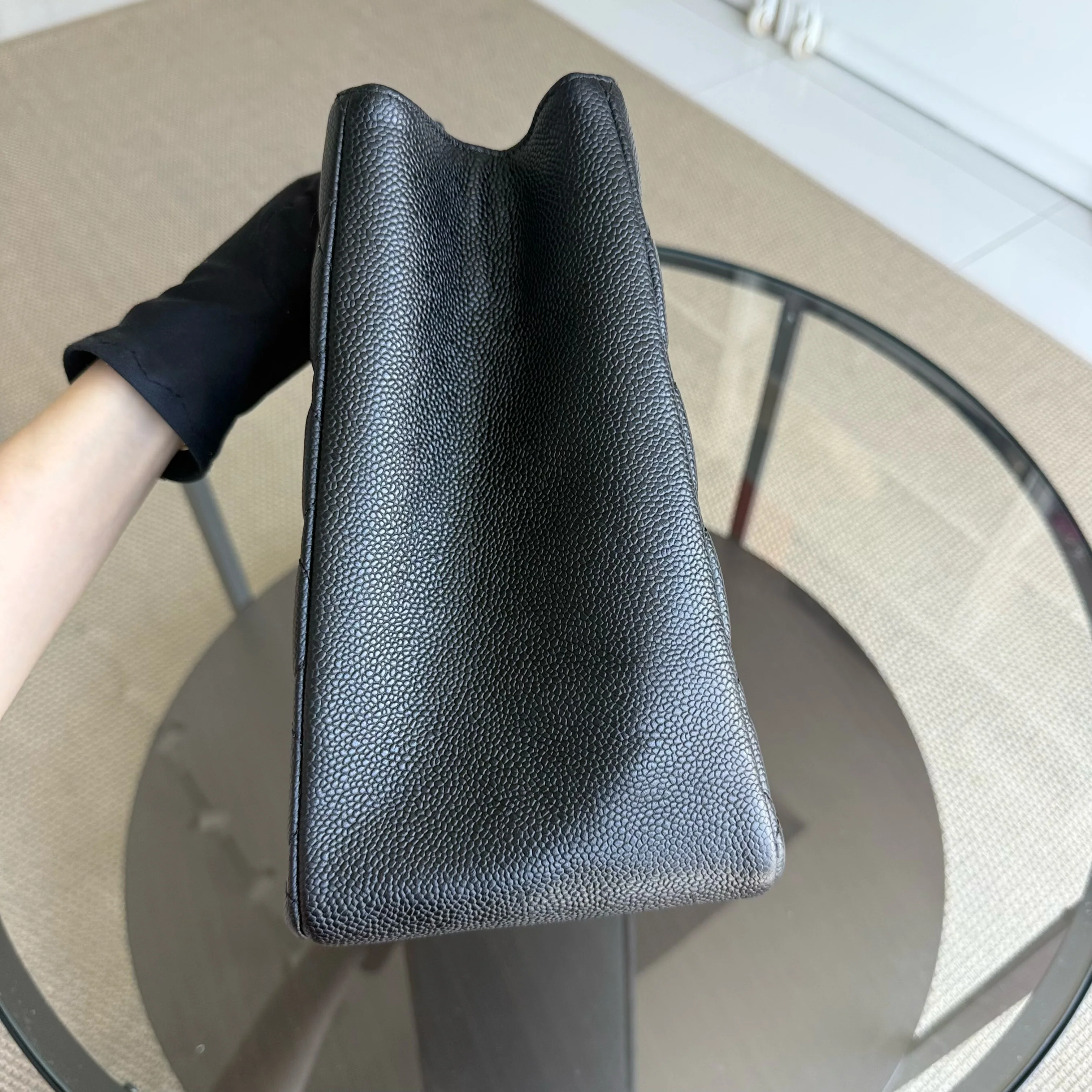 Chanel GST Grand Shopping Tote - Caviar Quilted Grained Calfskin Black Gold Hardware Series 13