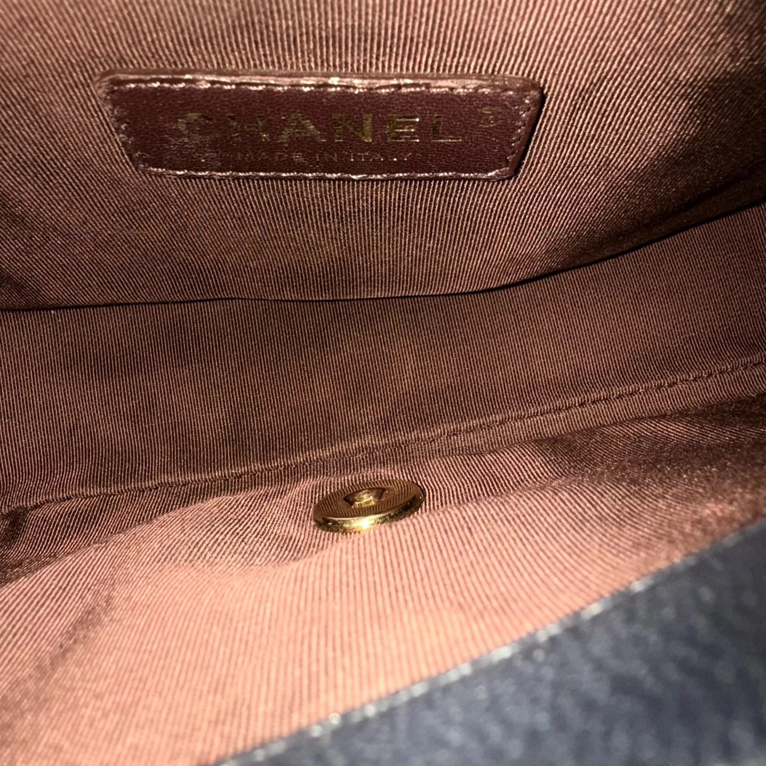 Chanel Mademoiselle Seasonal Flap - Cannage Calfskin Blue Gold Hardware Series 21