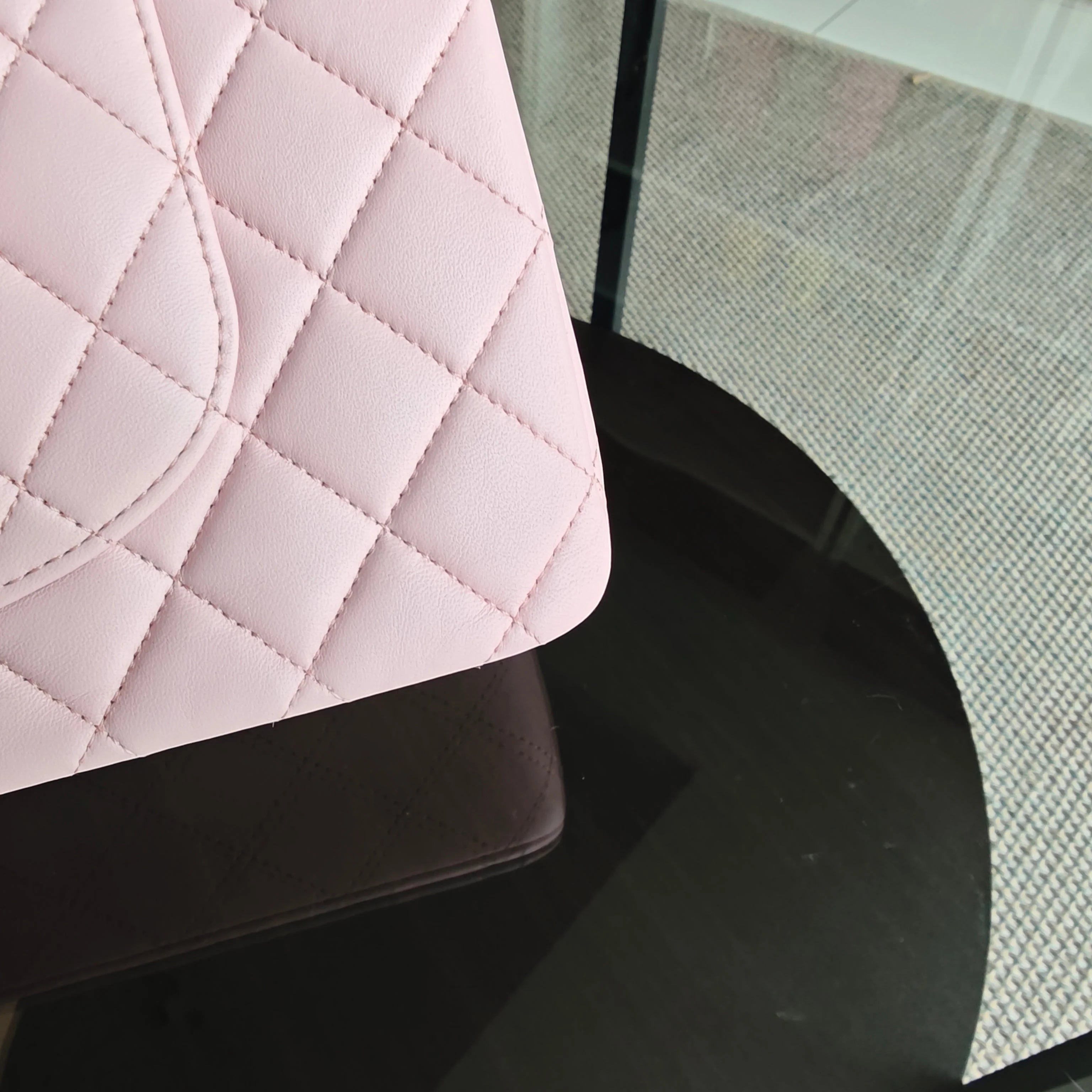 Chanel Classic Flap Medium - 25CM Quilted Lambskin Light Sakura Pink Silver Hardware Series 25