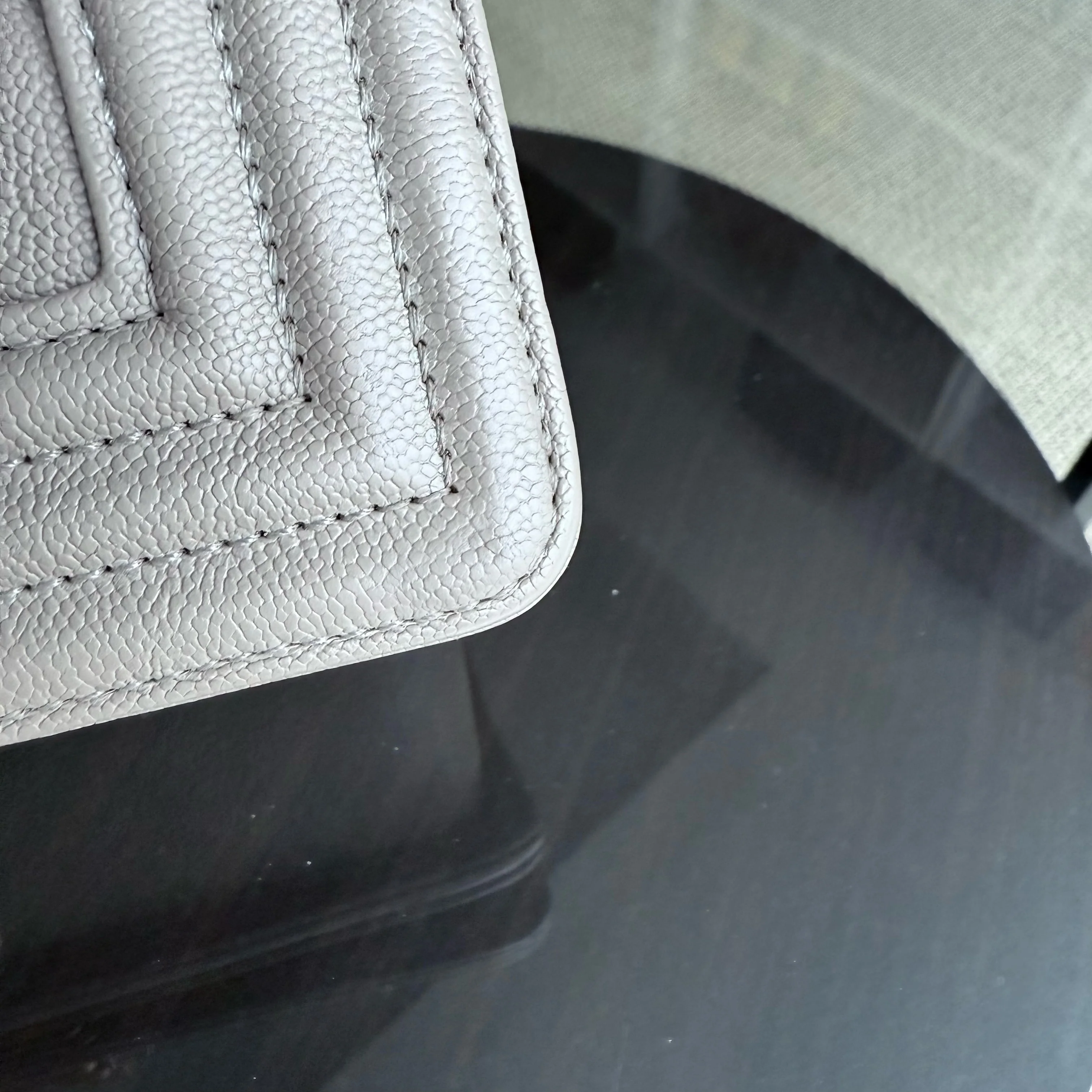 Chanel Boy Small - Caviar 20CM Quilted Grained Calfskin Grey Gray Gold Hardware Series 27