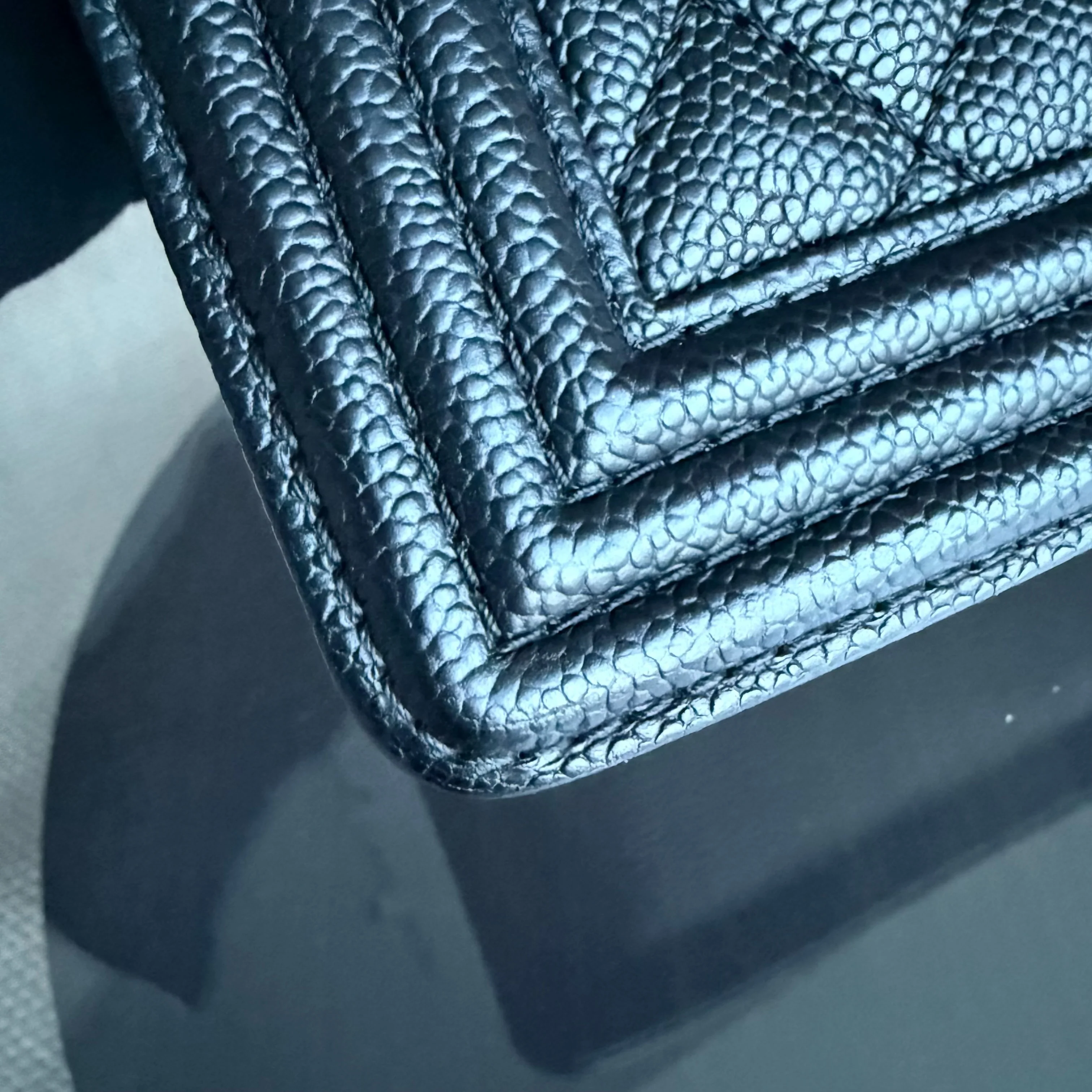 Chanel Boy Medium - Caviar Quilted Grained Calfskin Black Ruthenium Silver Hardware Series 20