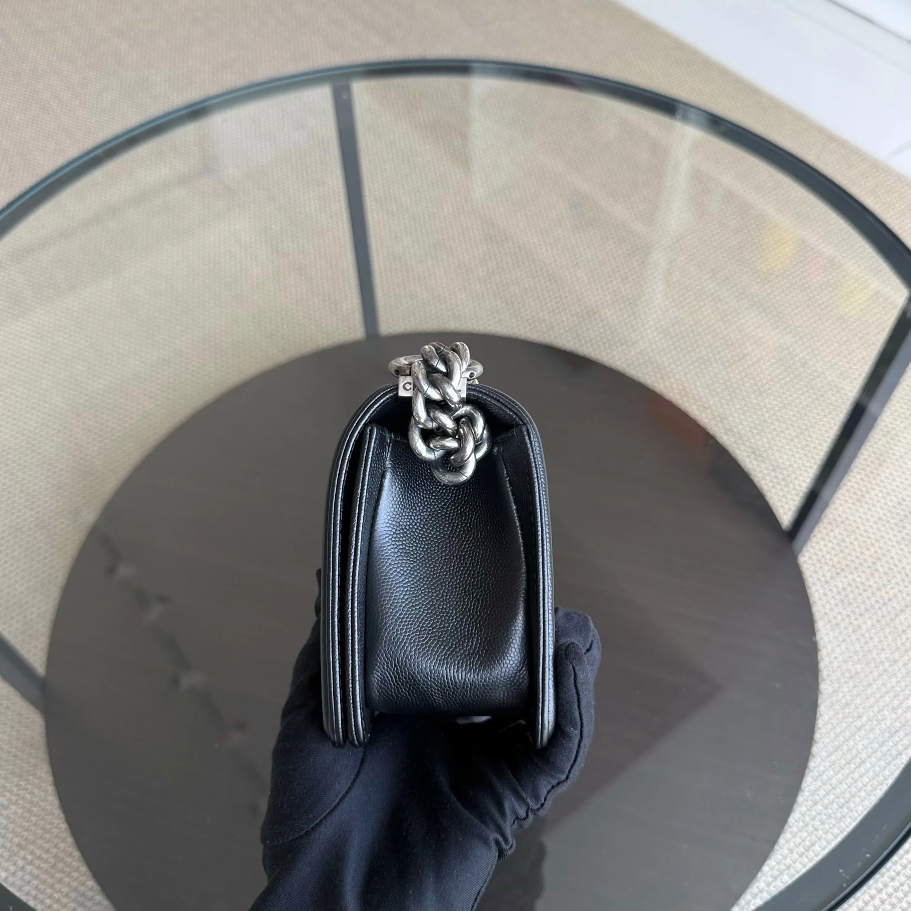 Chanel Boy Small - Caviar Quilted Grained Calfskin Black Ruthenium Silver Hardware