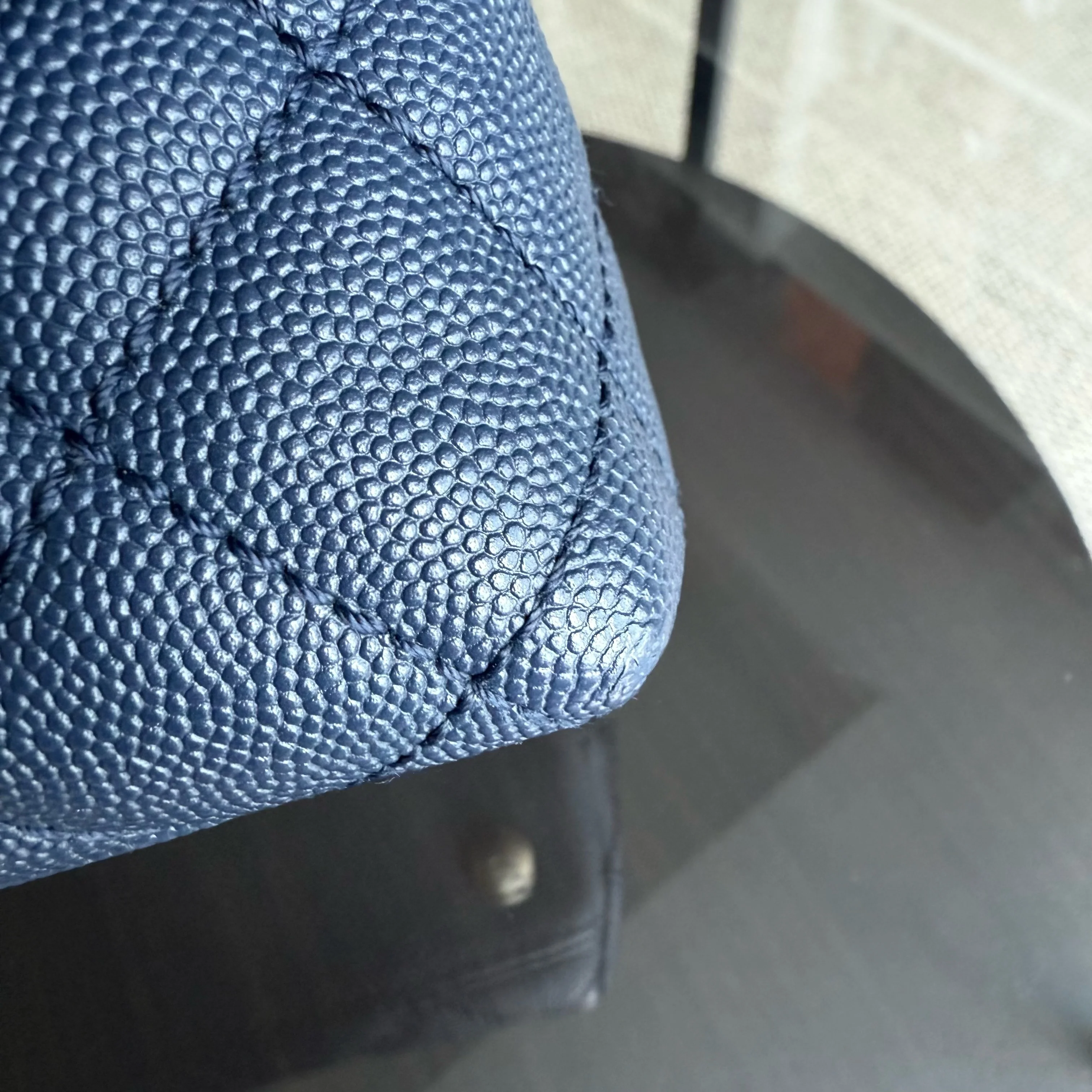 Chanel Coco Handle Small - Caviar Quilted Grained Calfskin Dark Blue Gold Hardware Series 24