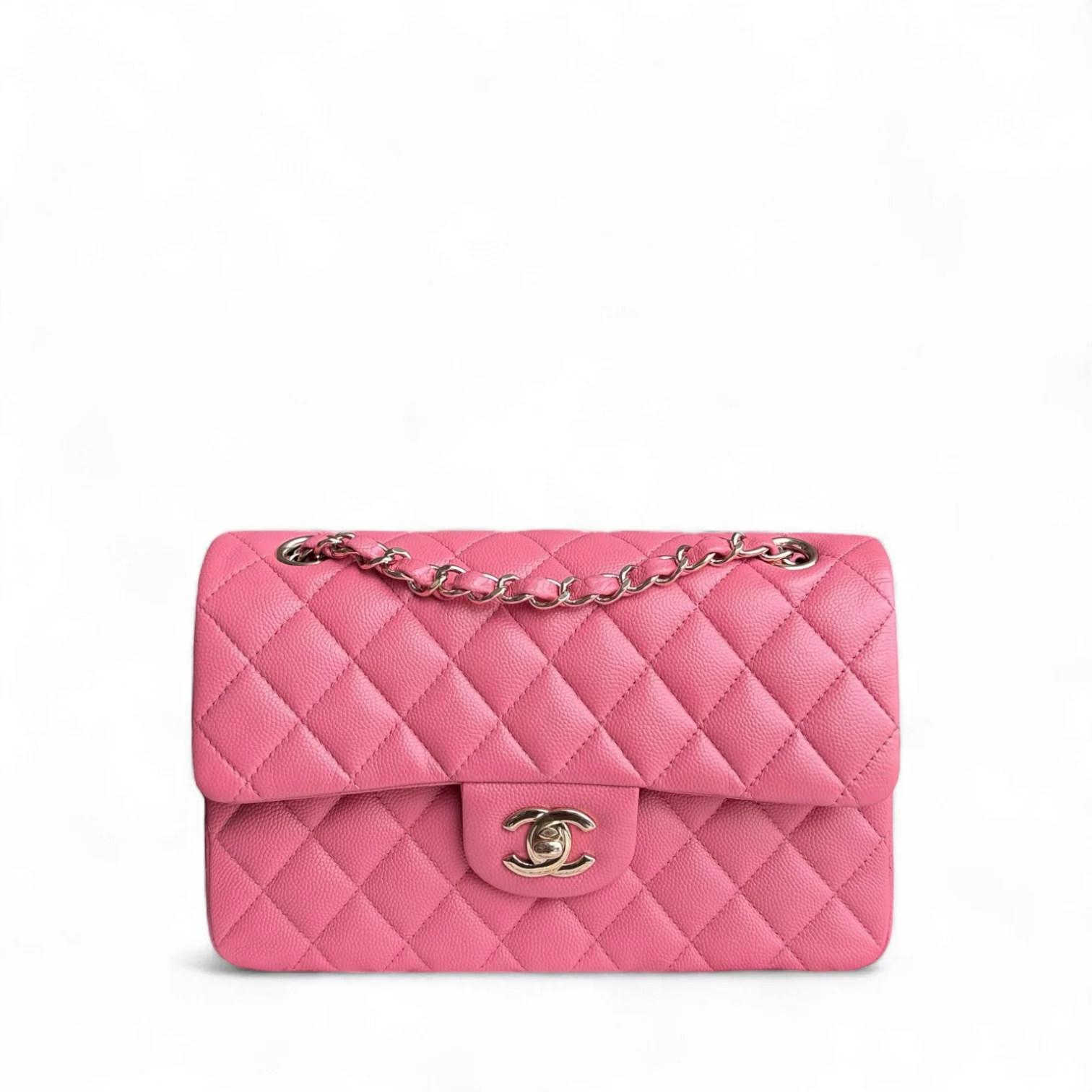 Chanel Classic Flap Small - Caviar 23CM Quilted Grained Calfskin Pink Gold Hardware Series 28