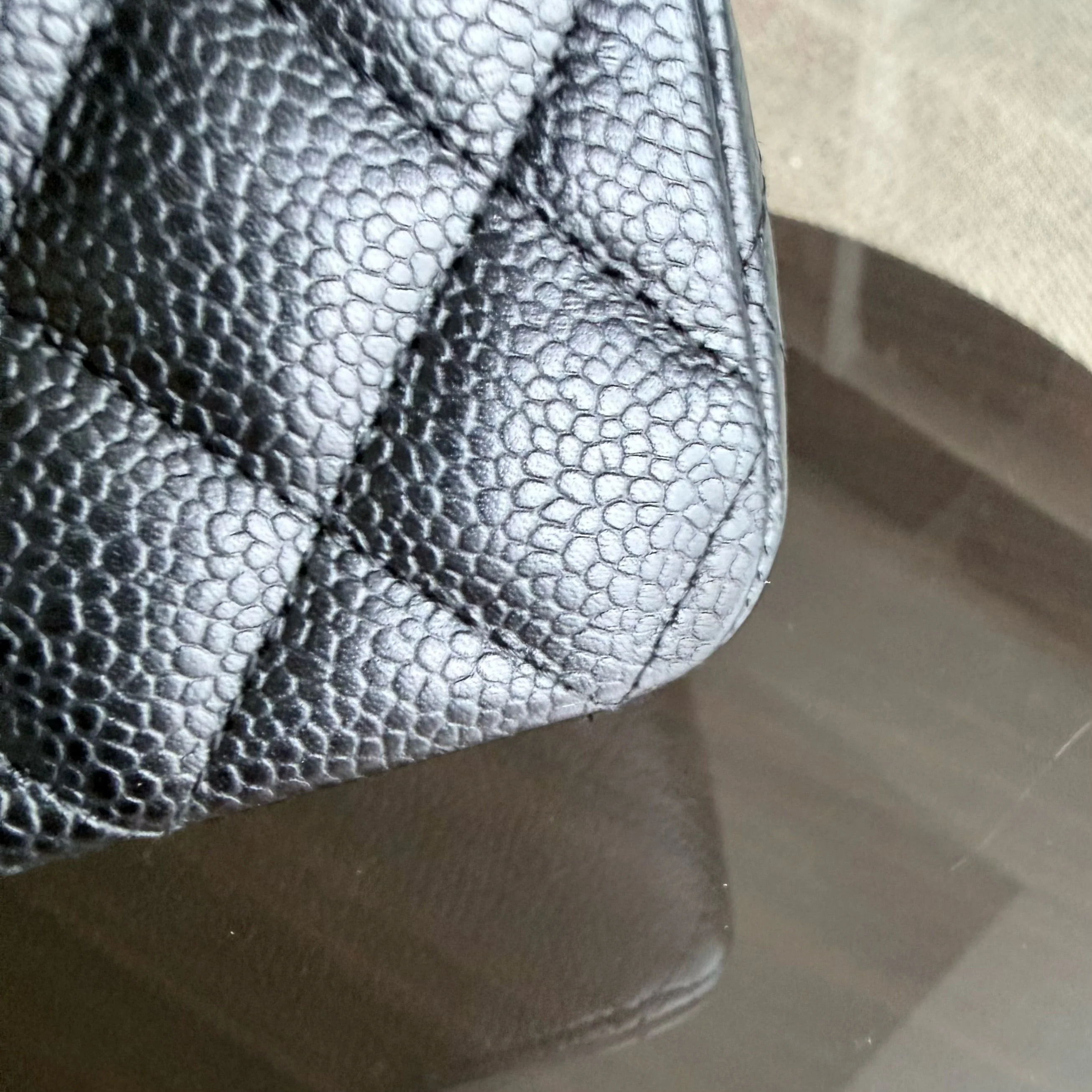 Chanel Classic Flap Medium - Caviar 25CM Quilted Grained Calfskin Black Gold Hardware Series 25