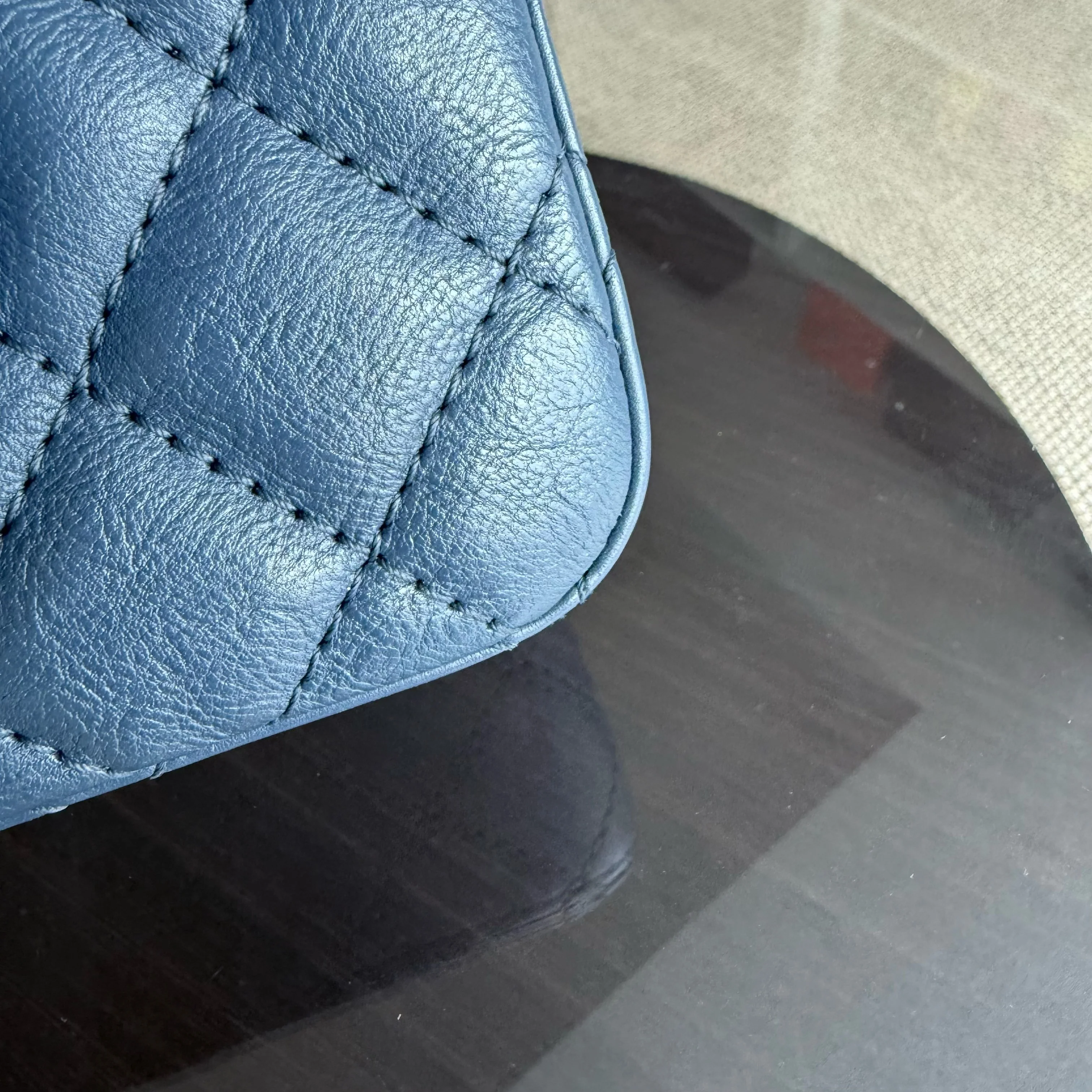 Chanel 2.55 Reissue 226 - Quilted Grained Calfskin Blue Gold Hardware Series 23