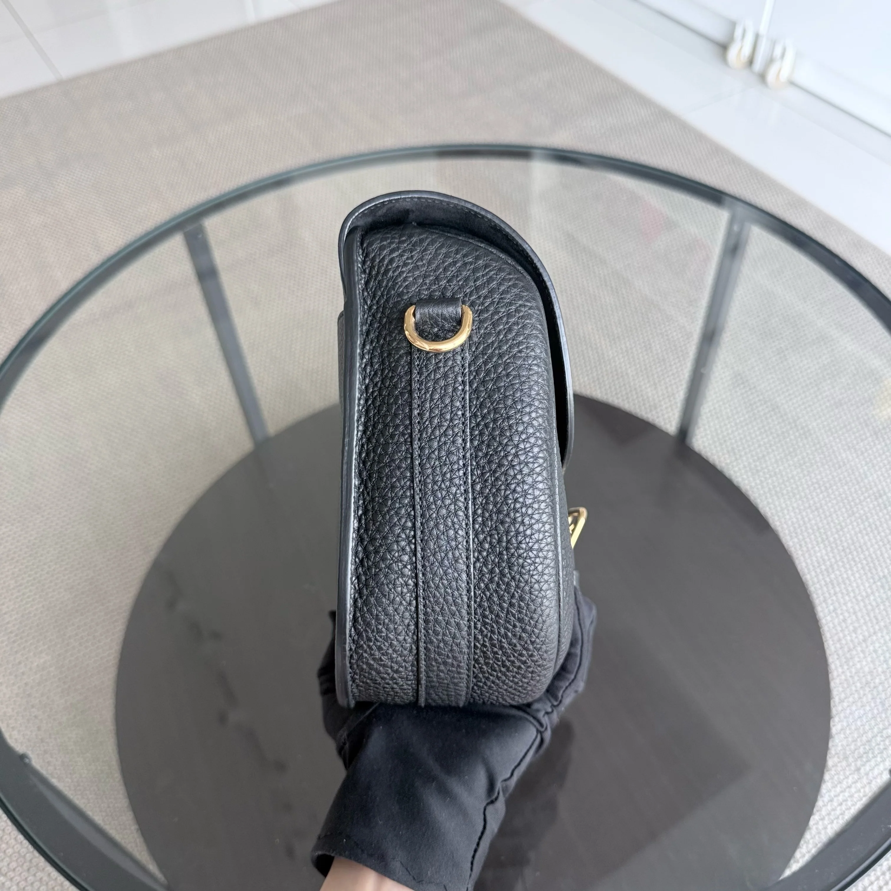 Dior Bobby Large - Caviar Black Golden Hardware With Strap