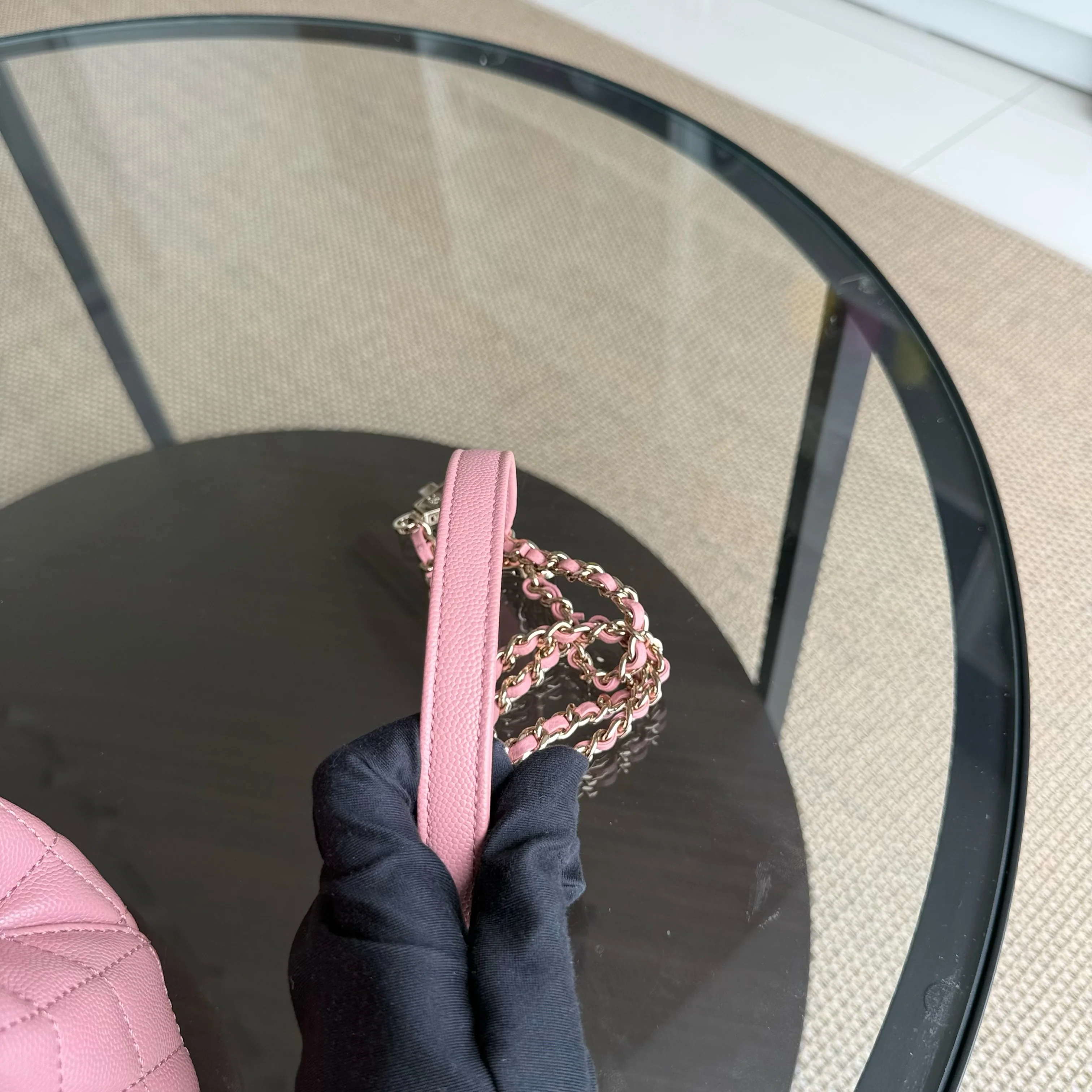 Chanel Coco Handle Small Microchip - Caviar Quilted Light Pink Gold Hardware