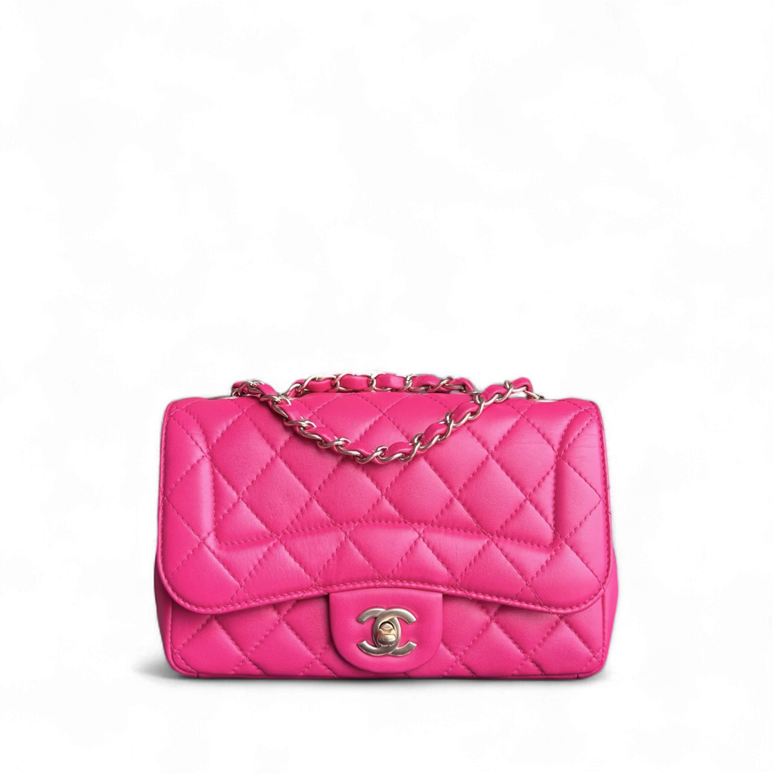Chanel Chic Flap Small - 23CM Quilted Lambskin Hot Pink Gold Hardware Series 22