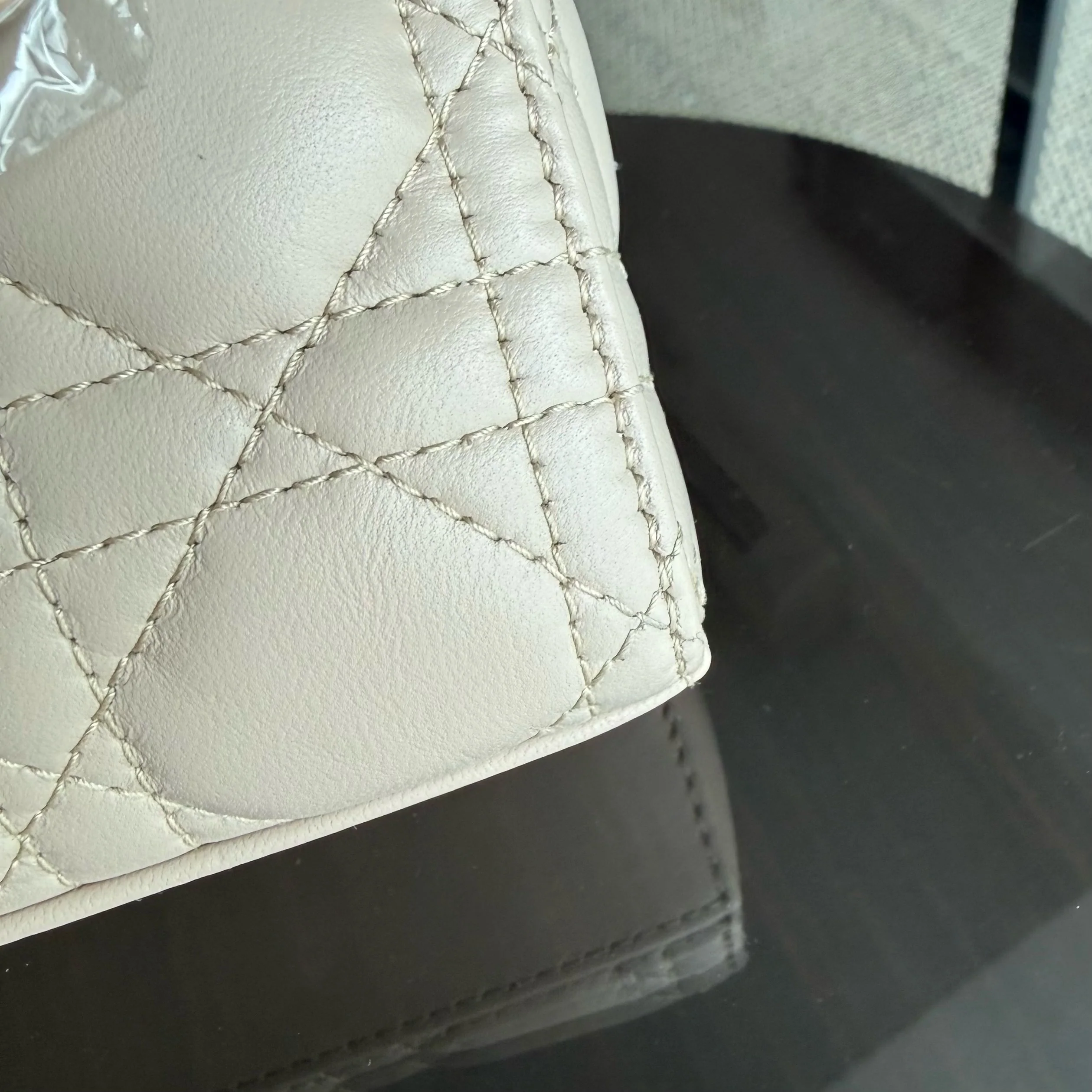 Dior Lady D-Joy Small - Cannage Lambskin Beige Gold Hardware Single Strap