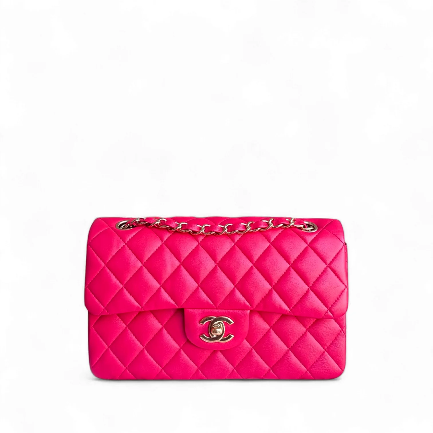 Chanel Classic Flap Small - 23CM Quilted Lambskin Red Gold Hardware Series 25