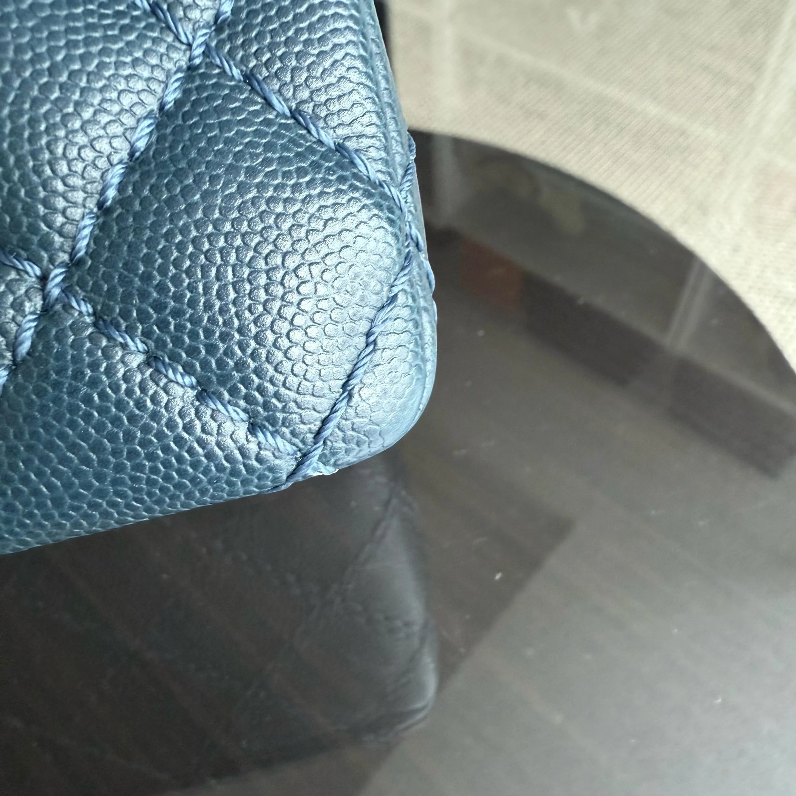 Chanel Classic Flap Medium - Caviar 25CM Quilted Dark Blue Silver Hardware Series 23