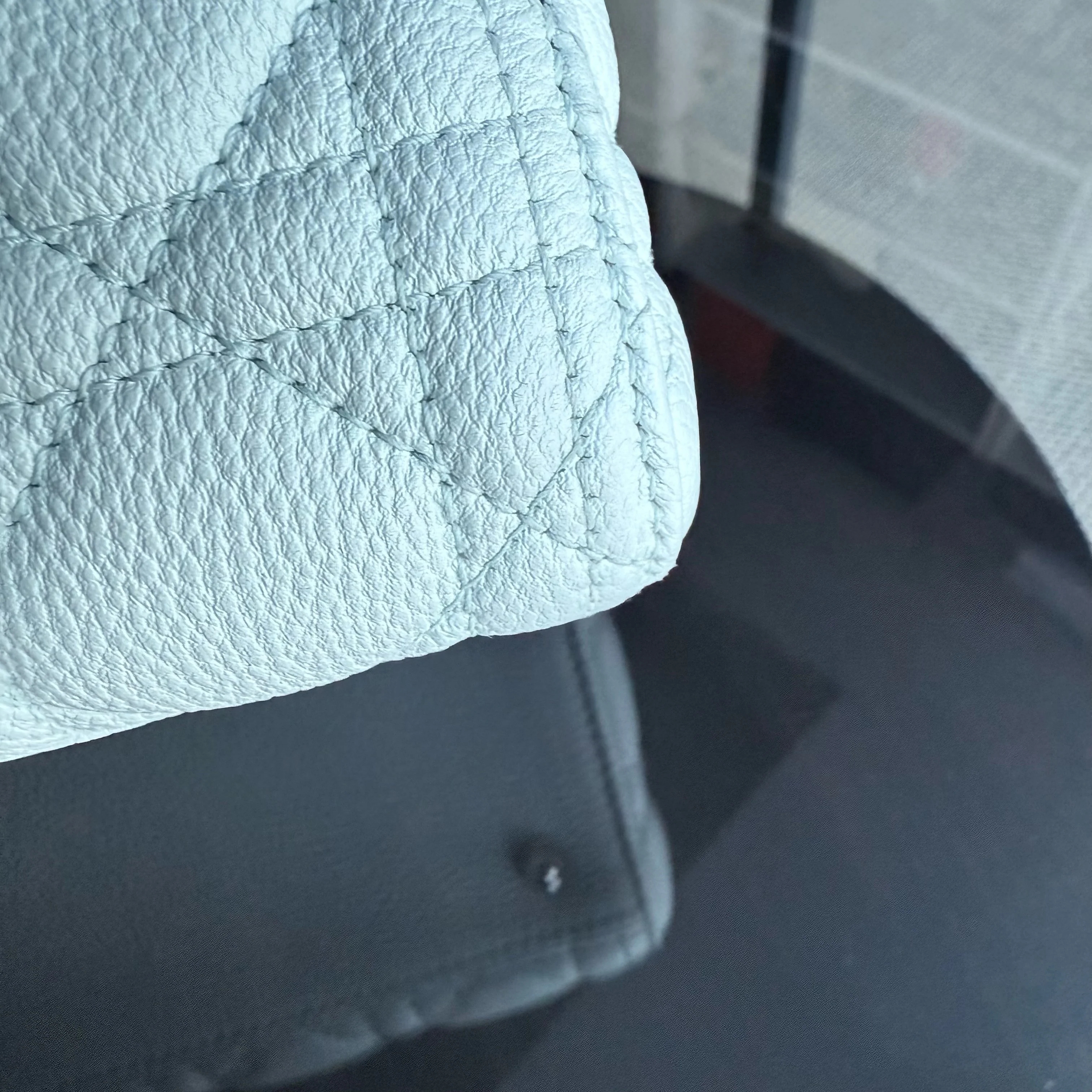 Dior Lady Medium Caviar - Grained Calfskin Cannage Glacier White Ice Blue Silver Hardware