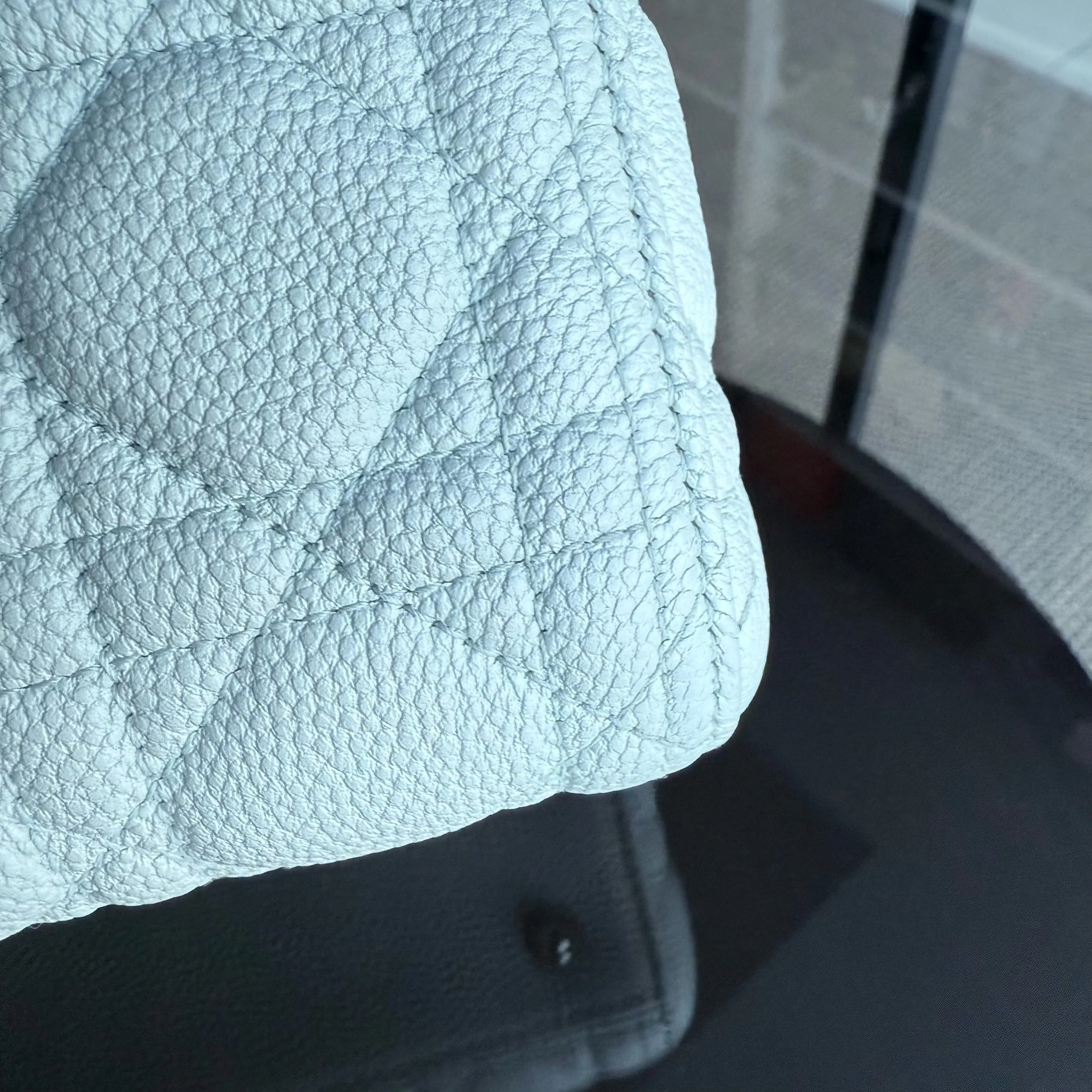 Dior Lady Medium Caviar - Grained Calfskin Cannage Glacier White Ice Blue Silver Hardware NO STRAP