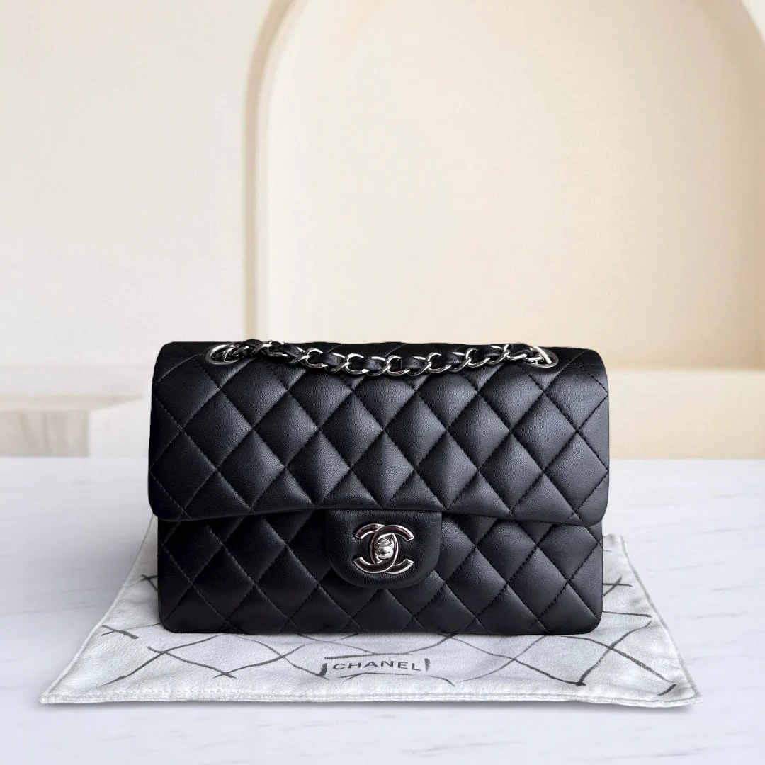 Chanel Classic Flap Small - Lambskin 23CM Quilted Black Silver Hardware Series 14