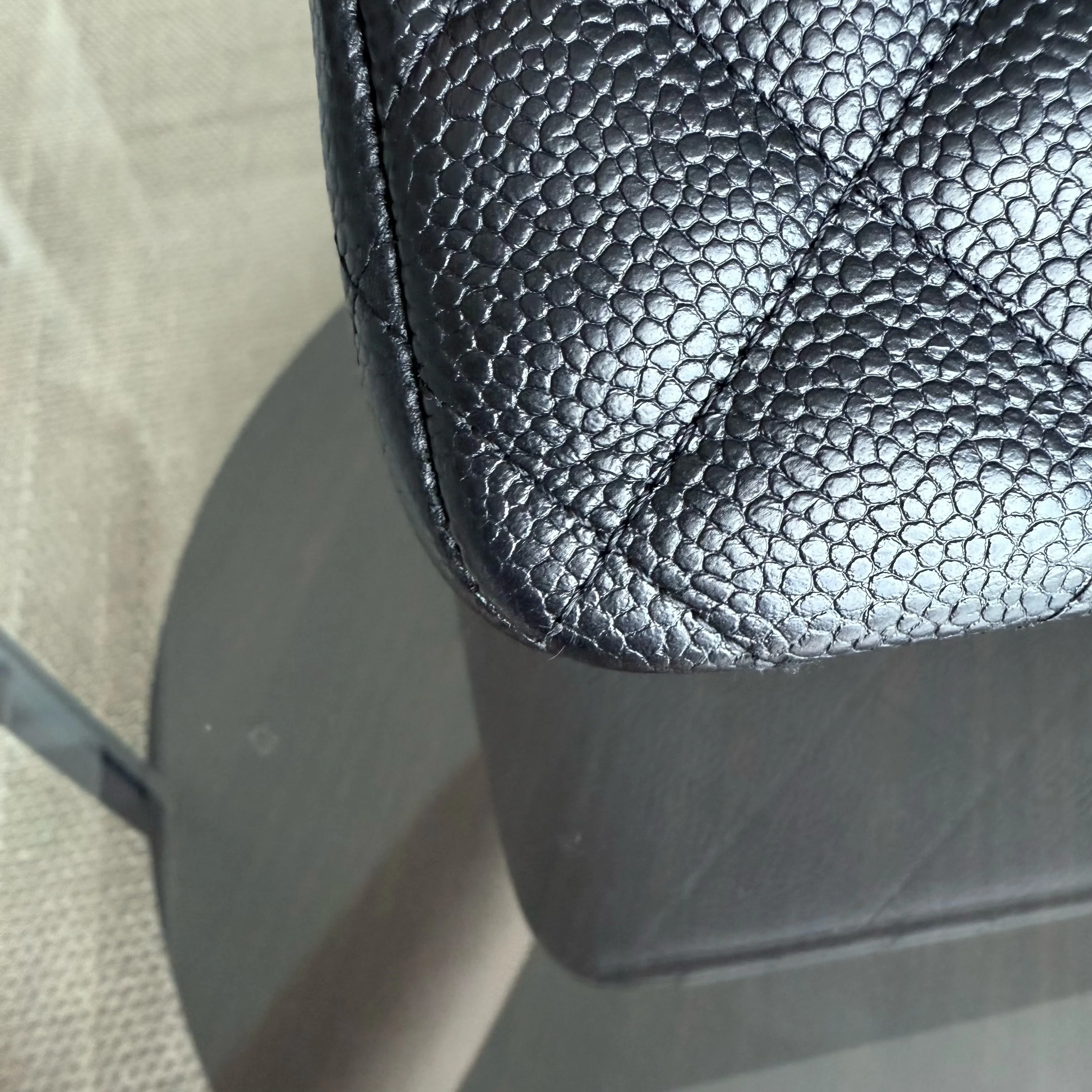 Chanel Classic Flap Jumbo - Caviar 30CM Double Flap Quilted Grained Calfskin Black Gold Hardware